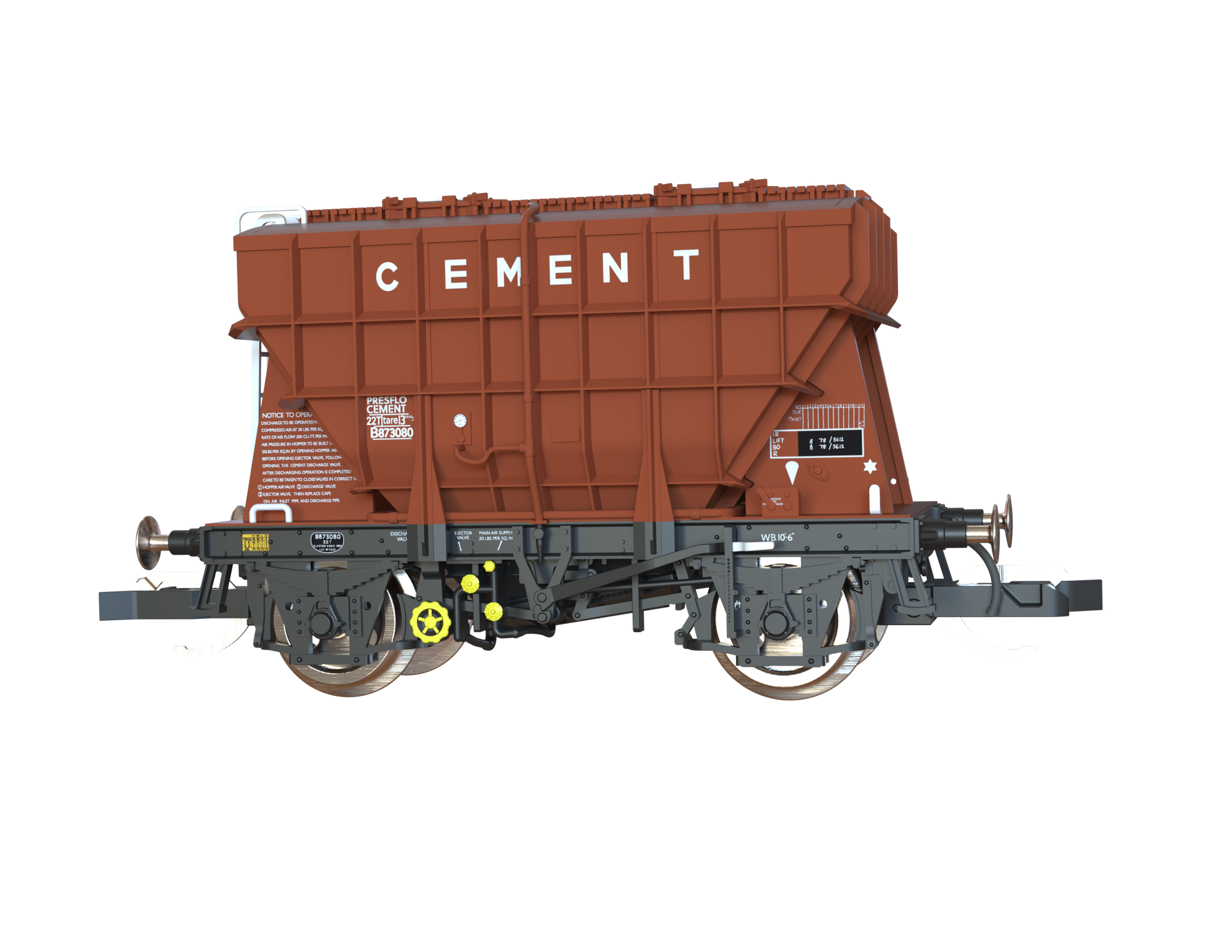 Clark Railworks TT Gauge T3002 Presflo BR Tops Bauxite 3-Pack