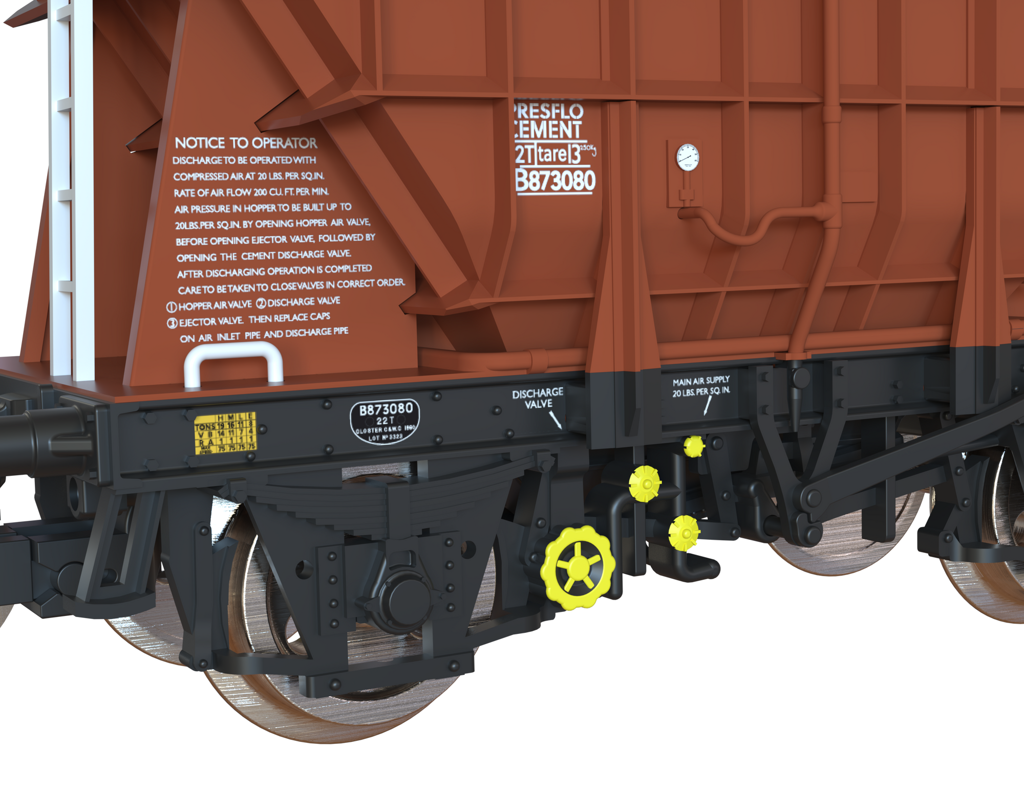 Clark Railworks TT Gauge T3002 Presflo BR Tops Bauxite 3-Pack