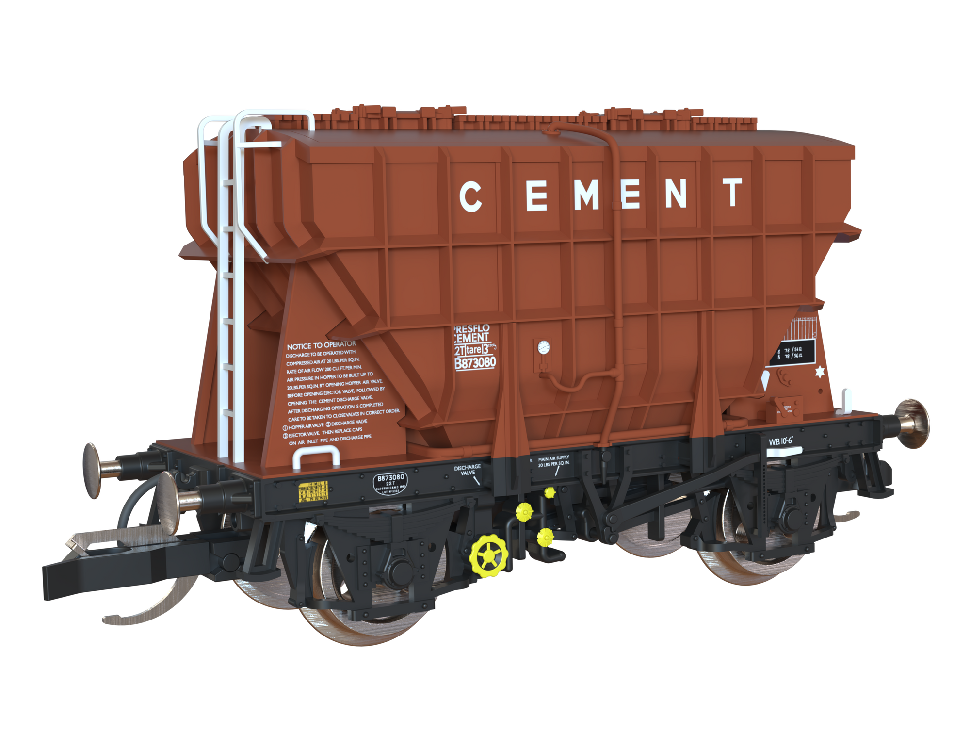 Clark Railworks TT Gauge T3002 Presflo BR Tops Bauxite 3-Pack