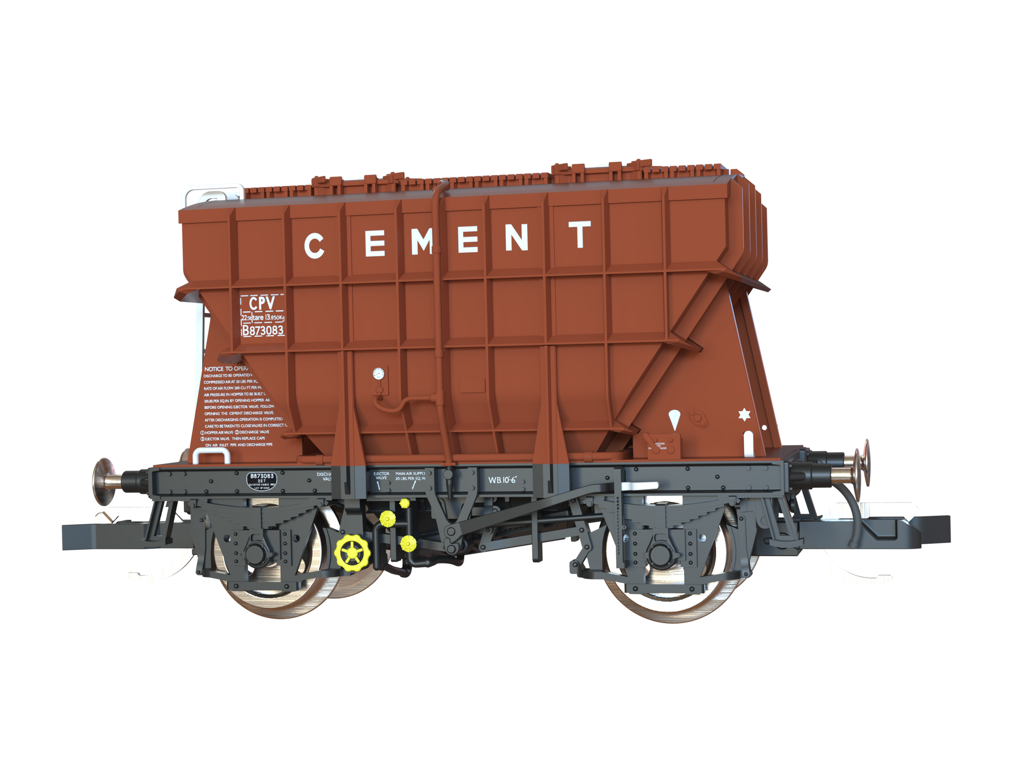 Clark Railworks TT Gauge T3002 Presflo BR Tops Bauxite 3-Pack