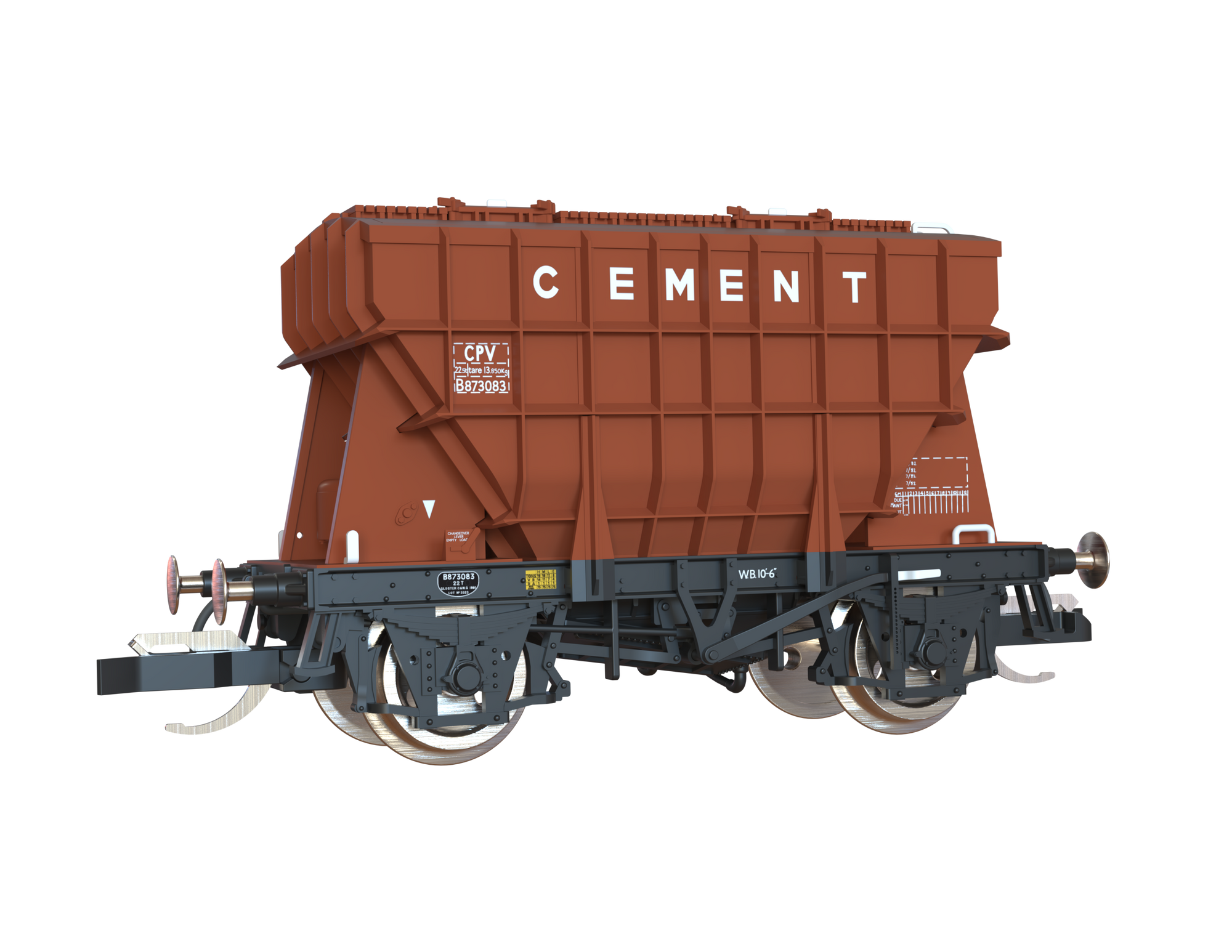 Clark Railworks TT Gauge T3002 Presflo BR Tops Bauxite 3-Pack