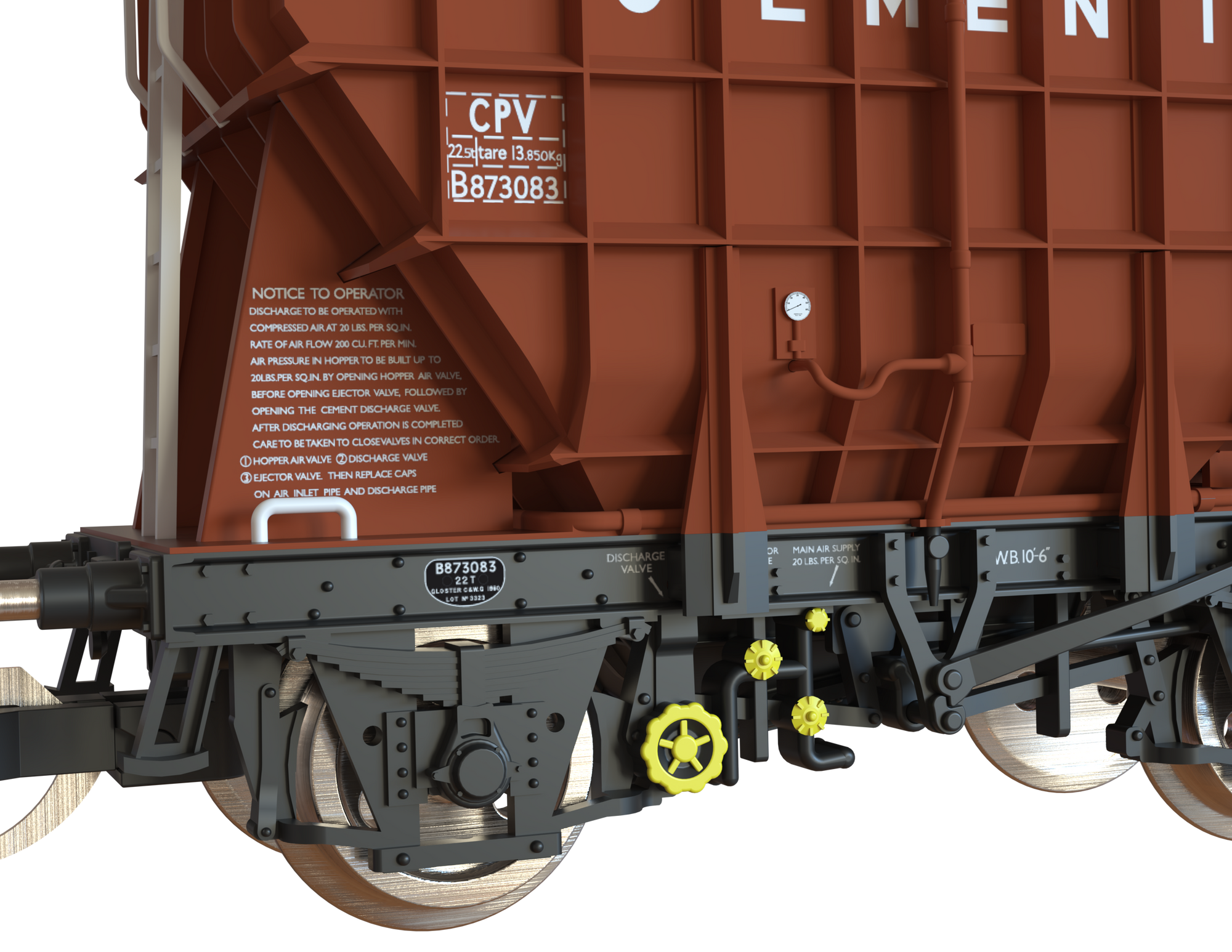 Clark Railworks TT Gauge T3002 Presflo BR Tops Bauxite 3-Pack