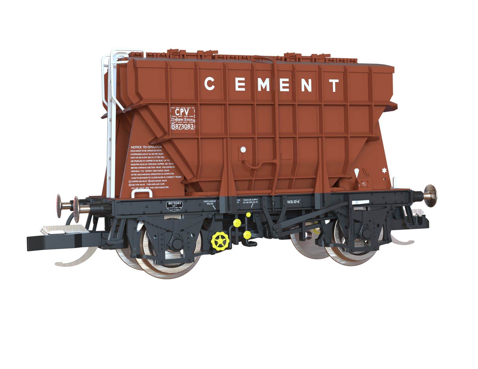 Clark Railworks TT Gauge T3002 Presflo BR Tops Bauxite 3-Pack