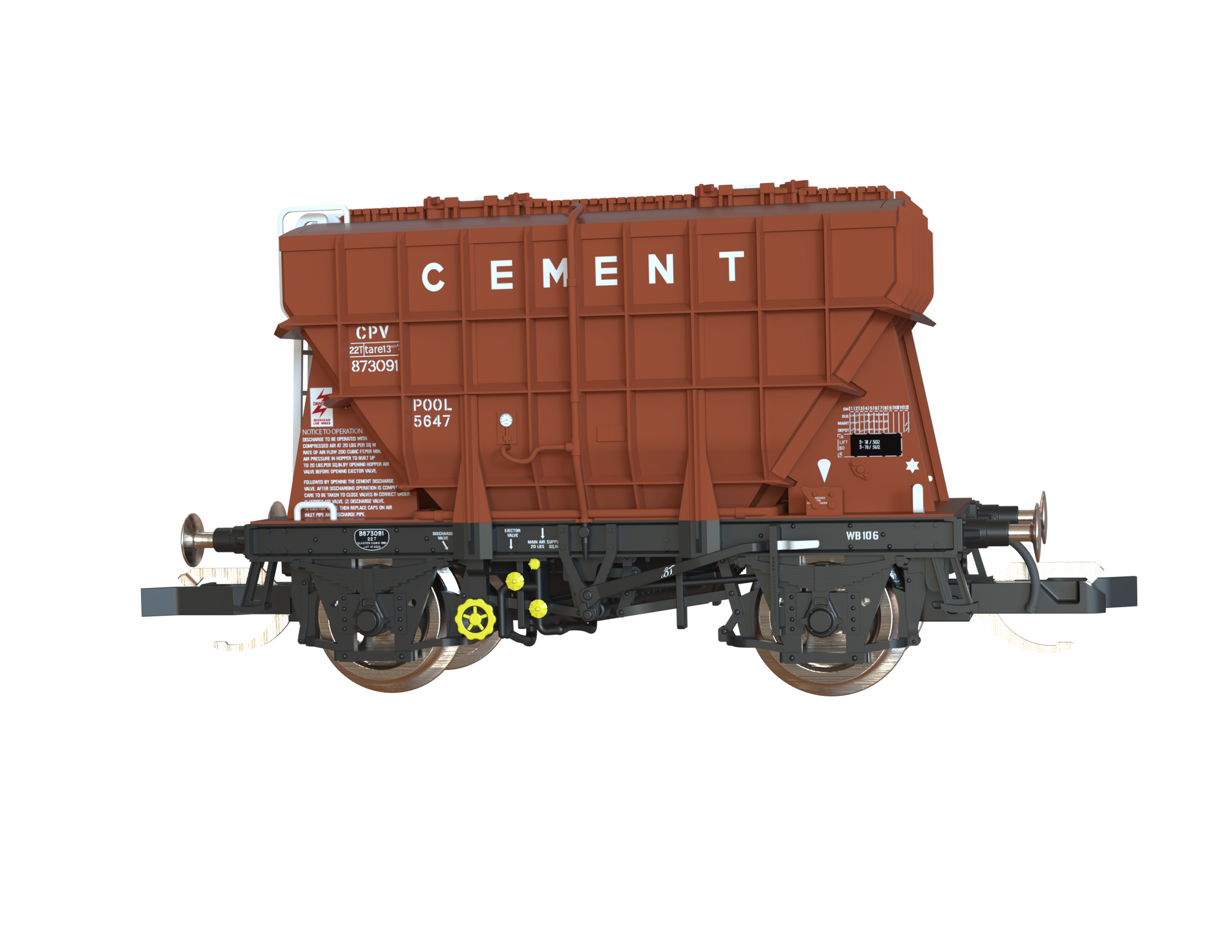 Clark Railworks TT Gauge T3002 Presflo BR Tops Bauxite 3-Pack