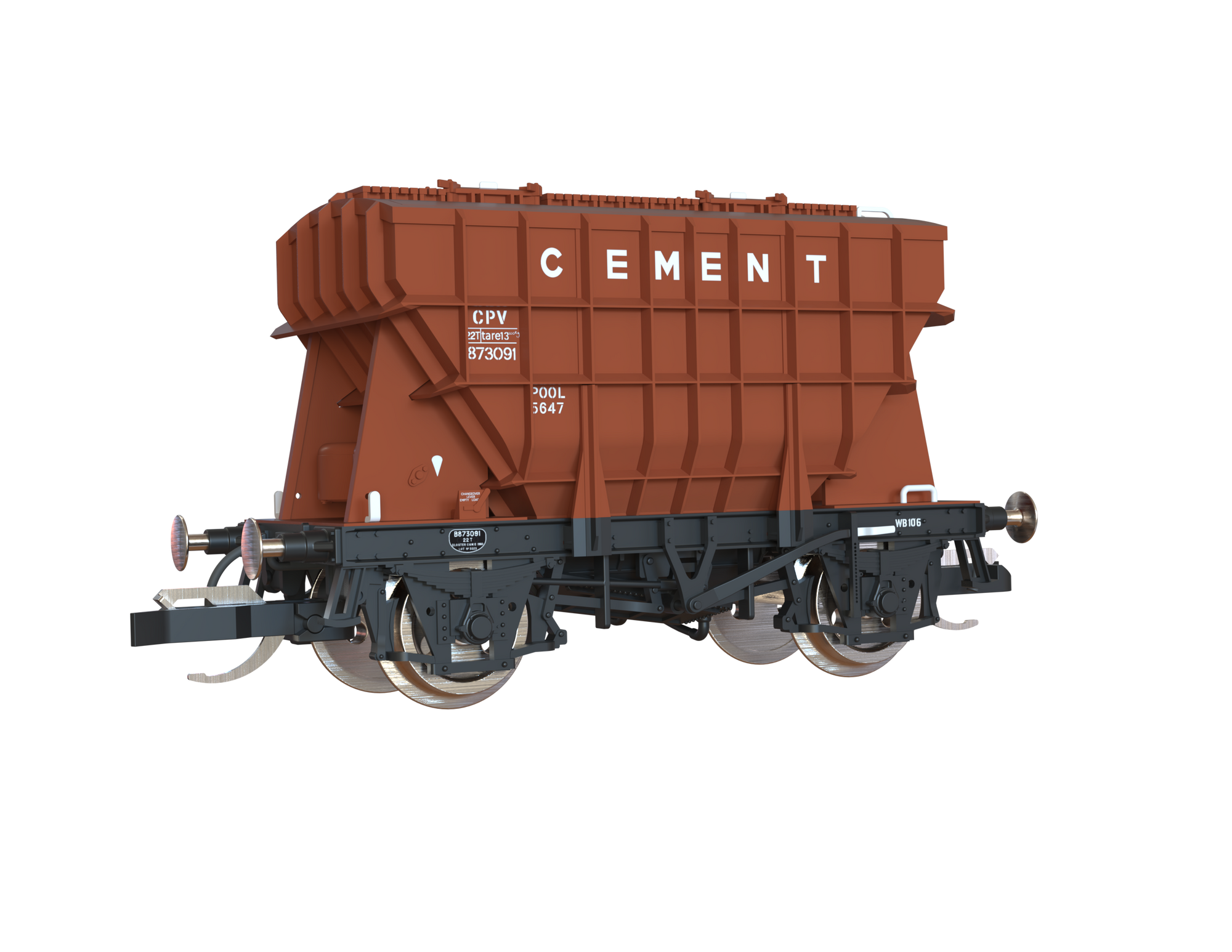 Clark Railworks TT Gauge T3002 Presflo BR Tops Bauxite 3-Pack