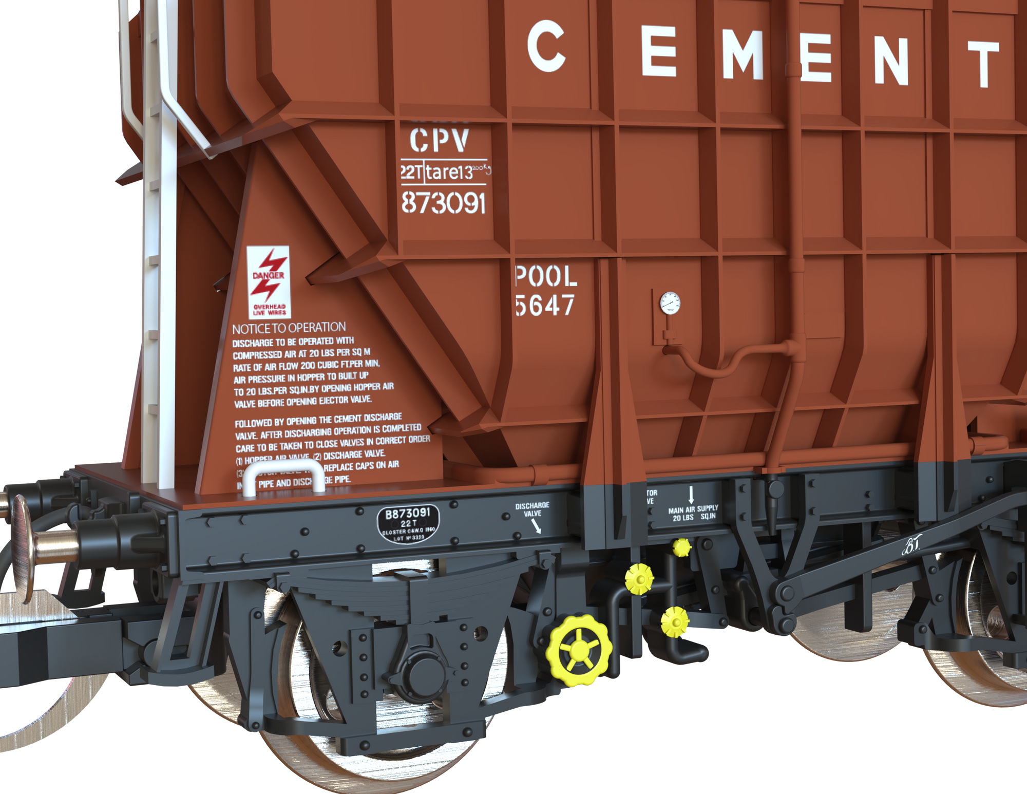 Clark Railworks TT Gauge T3002 Presflo BR Tops Bauxite 3-Pack