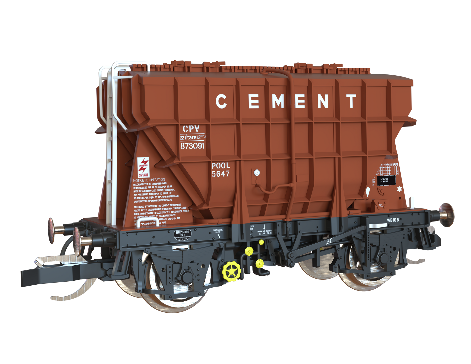 Clark Railworks TT Gauge T3002 Presflo BR Tops Bauxite 3-Pack