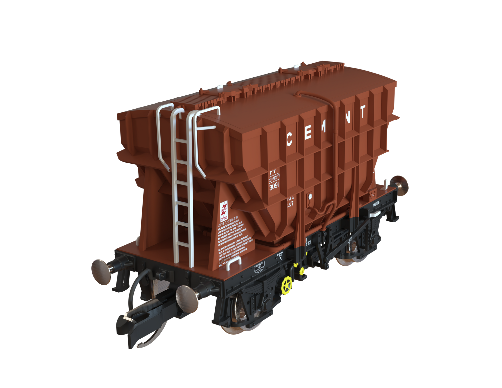 Clark Railworks TT Gauge T3002 Presflo BR Tops Bauxite 3-Pack
