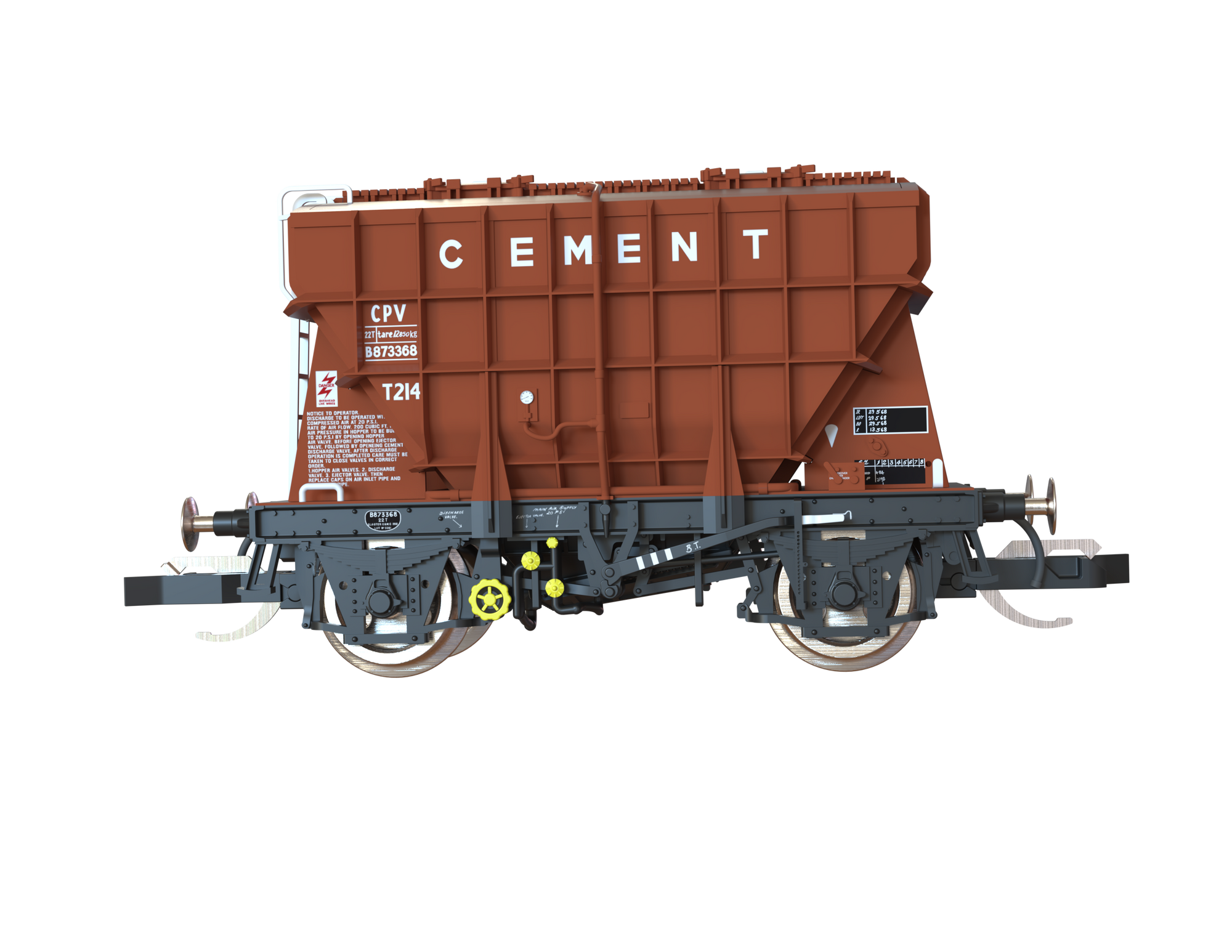 Clark Railworks TT Gauge T3003 Presflo BR Tops Bauxite Single Wagon