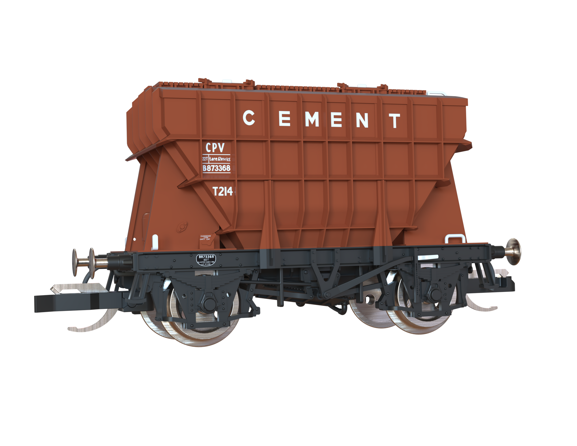 Clark Railworks TT Gauge T3003 Presflo BR Tops Bauxite Single Wagon