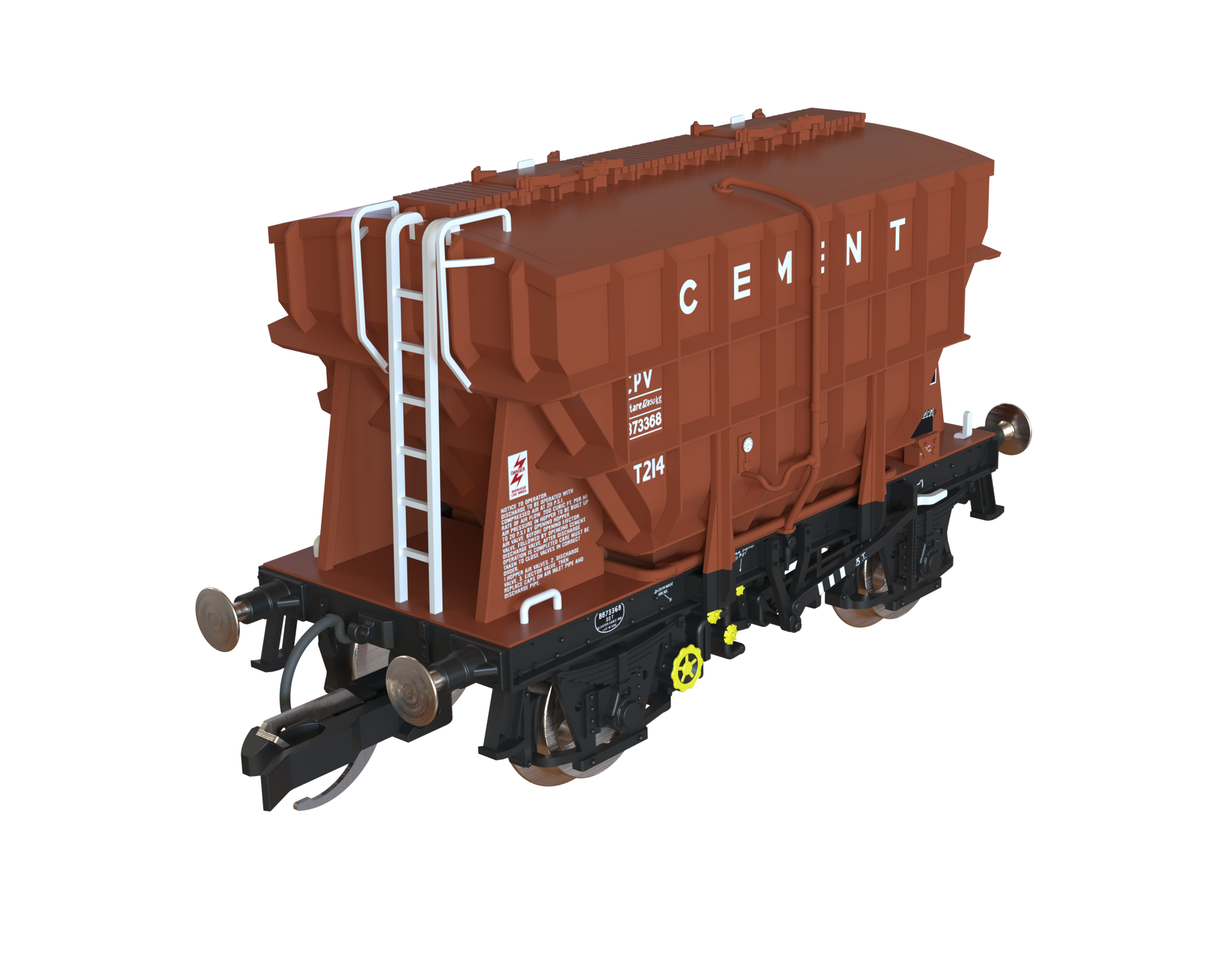 Clark Railworks TT Gauge T3003 Presflo BR Tops Bauxite Single Wagon