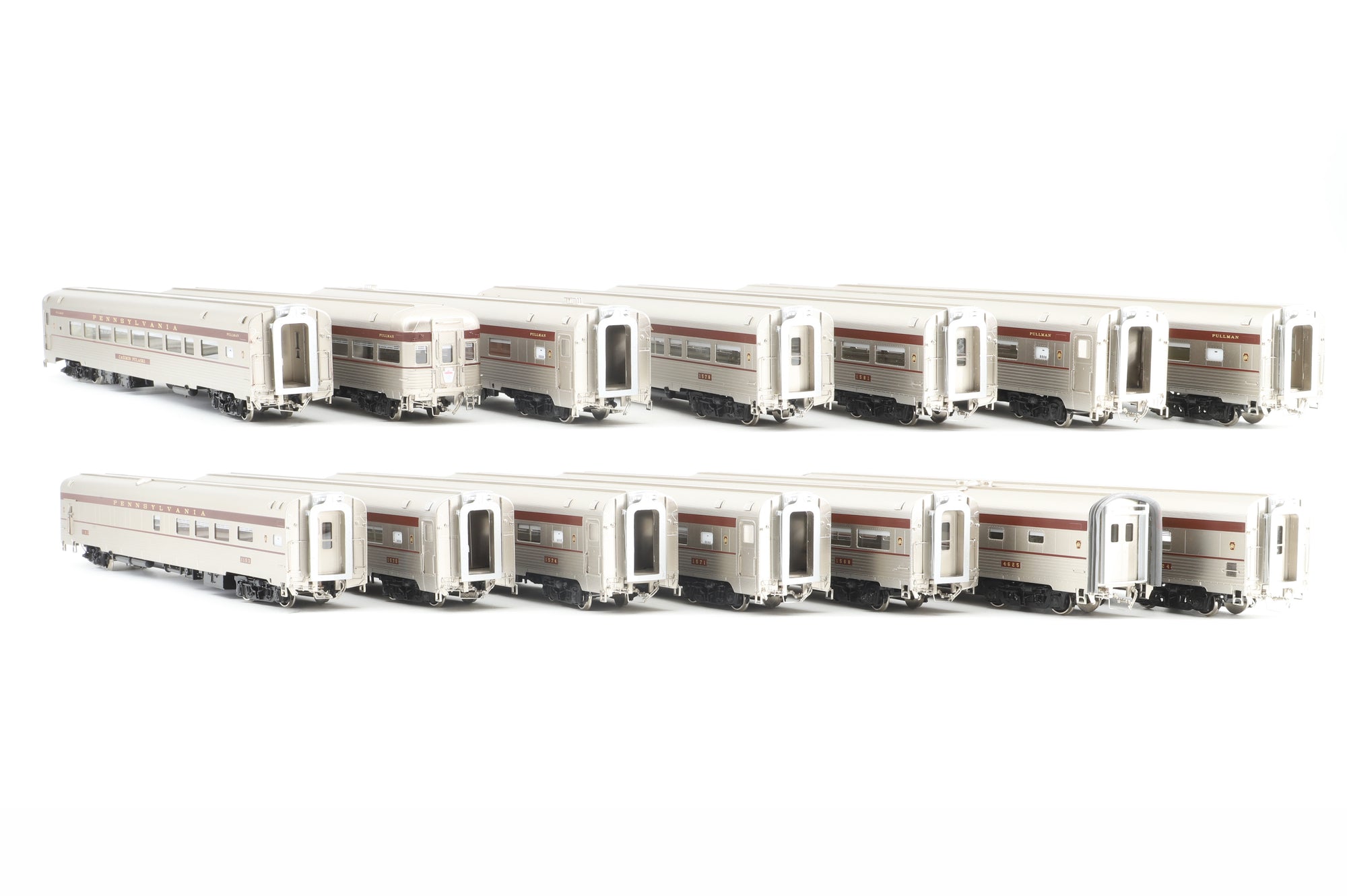 Samhongsa/Challenger Imports HO Brass Rake of 14 Pennsylvania Railroad 'Congressional', C-2A, C-2B & C-F1