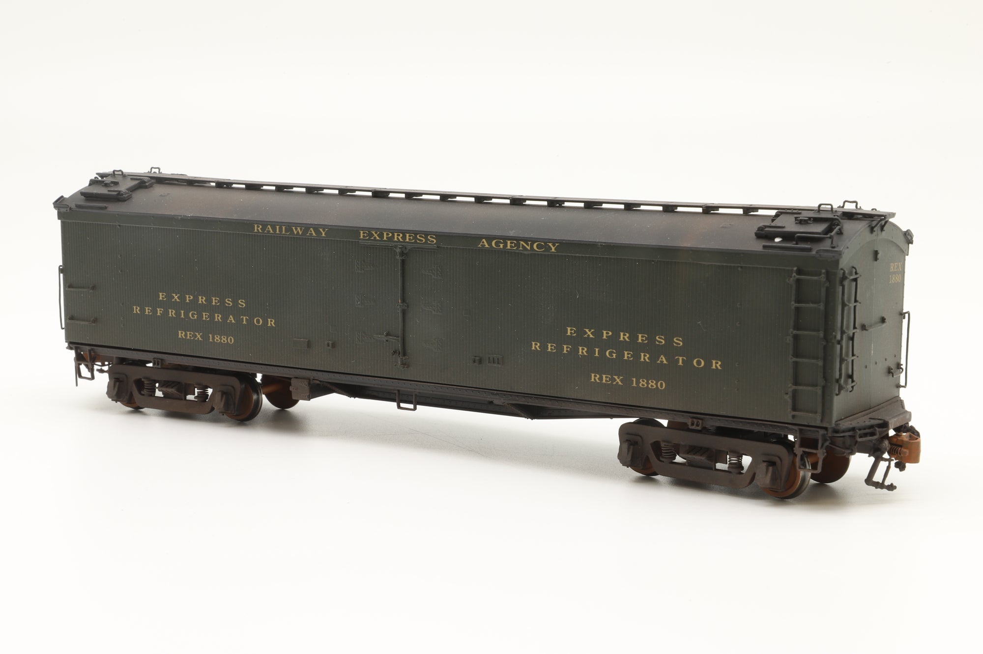 Iron Horse Models/Precision Scale Co. HO 17804-14 REX BR Class 53' 6'' Reefer w/Miner Brake System '1880', Factory Painted Brass