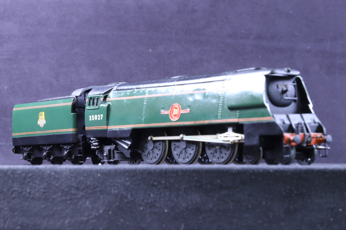 Millholme Models OO Kit Built Merchant Navy Class 35027 &#39;Port Line&#39; in BR Lined Green w/ Early Crests