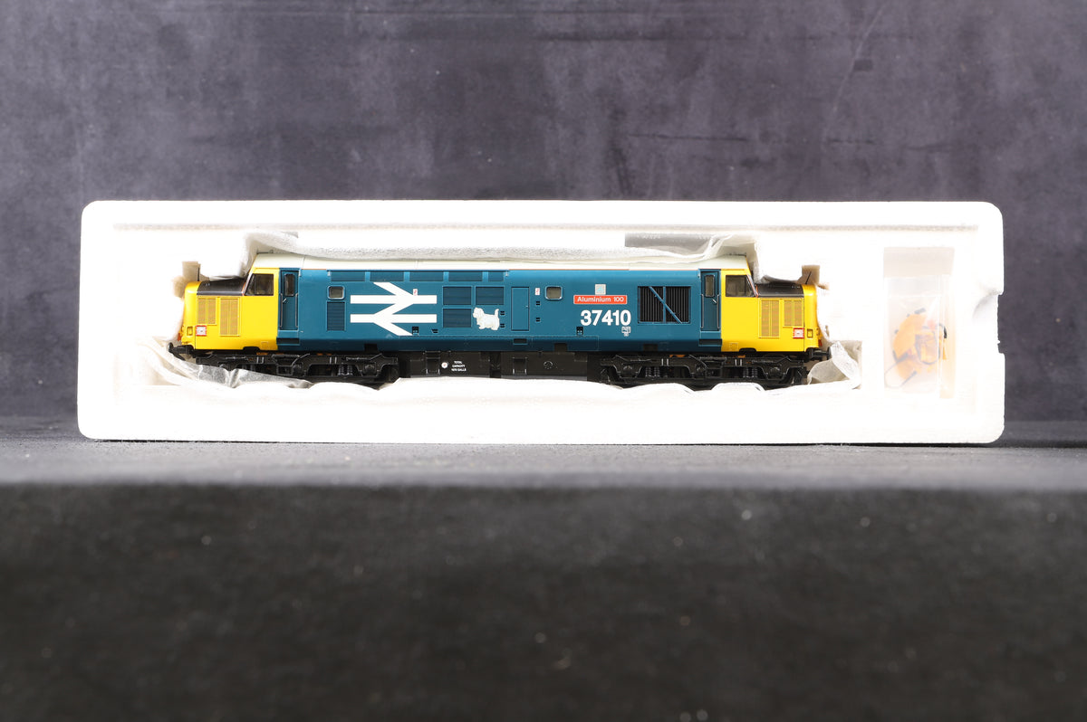 Bachmann OO 32-382 Class 37/4 37410 &#39;Aluminium 100&#39; in BR Blue with Large Logo