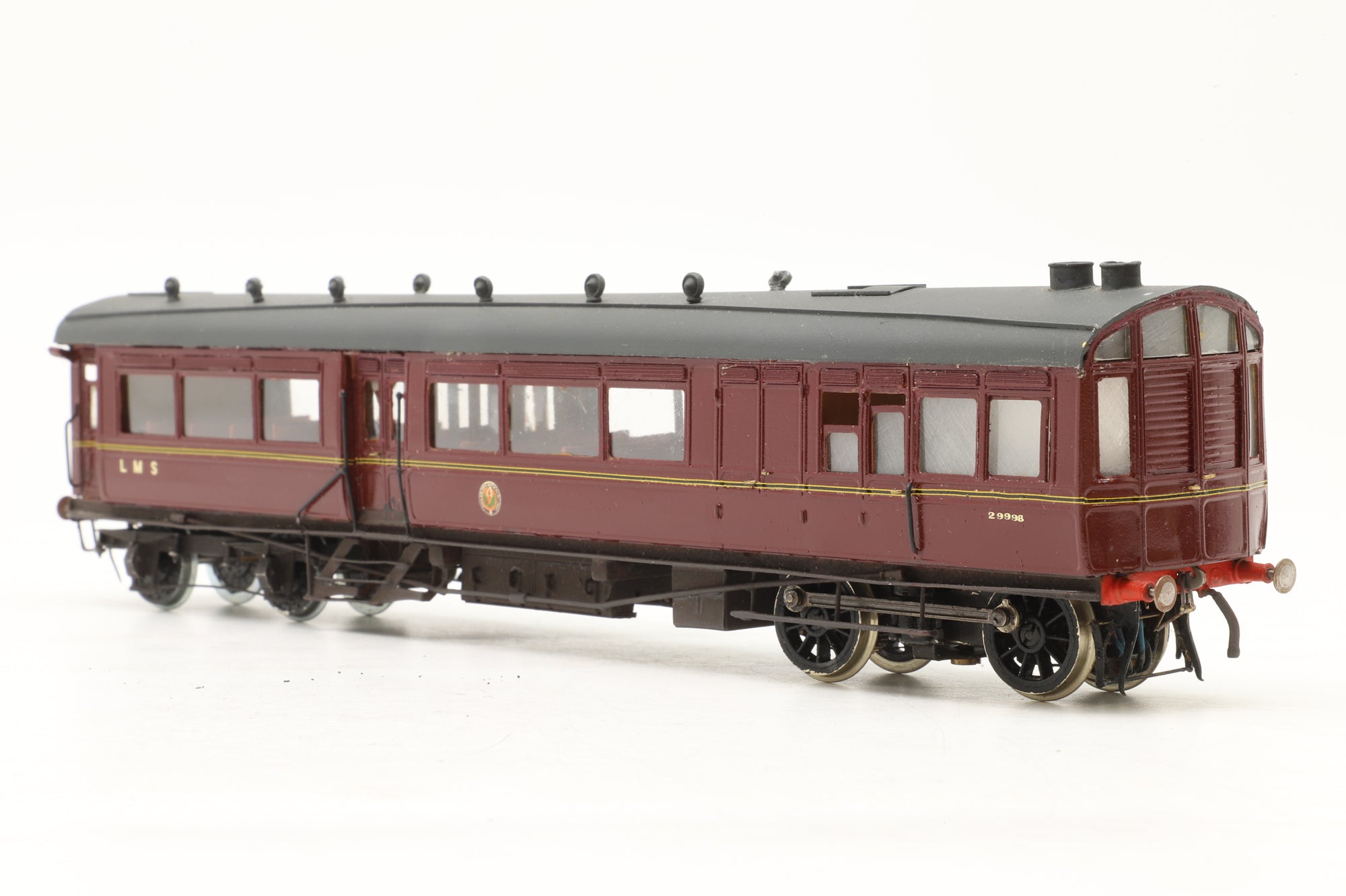 Kit Built Brass OO LNWR Steam Railmotor LMS Maroon '29998'