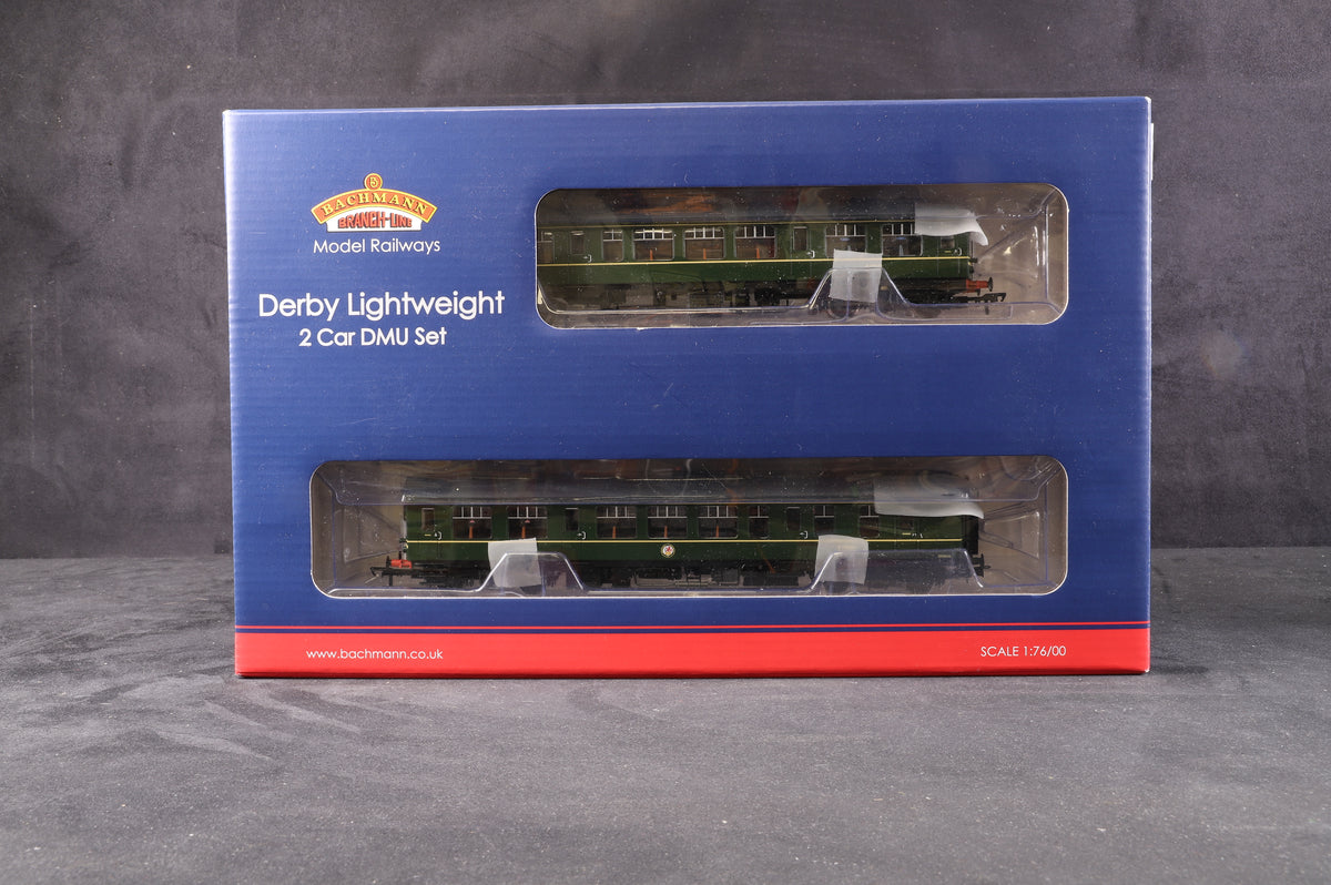 Bachmann OO 32-516A Derby Lightweight Two Car DMU BR Green with Speed Whiskers