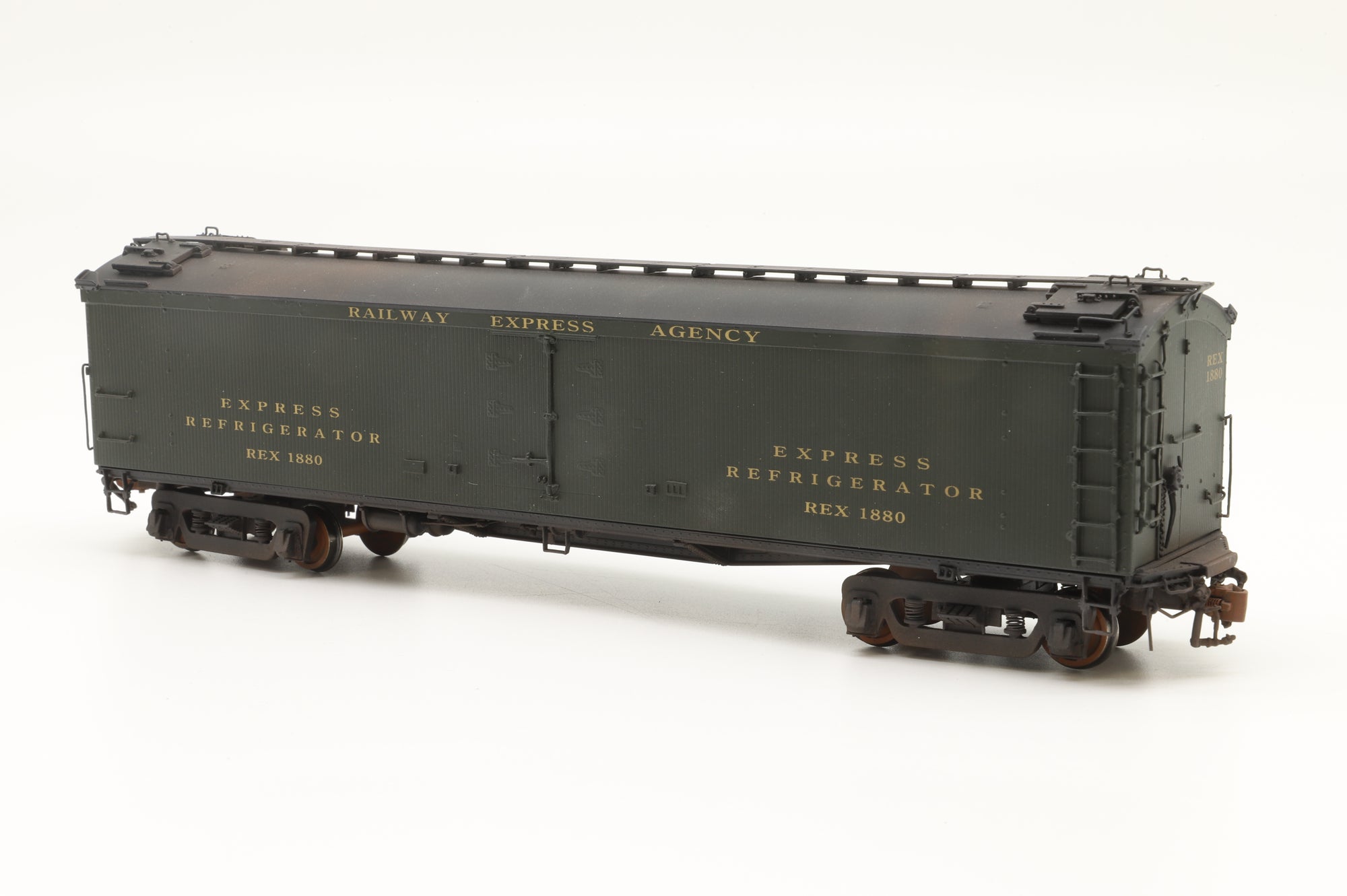 Iron Horse Models/Precision Scale Co. HO 17804-14 REX BR Class 53' 6'' Reefer w/Miner Brake System '1880', Factory Painted Brass