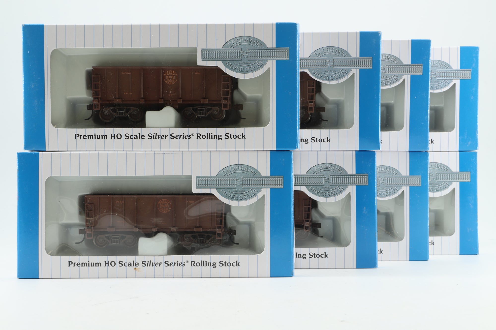 Bachmann HO 18644 x8 Rake of 8 Ore Cars in Duluth, Missabe, & Iron Range Mineral Red