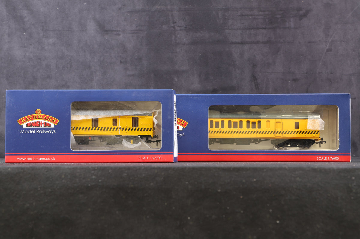 Bachmann OO 39-554Z Mk1 CCT Parcels Van in BR engineers yellow and 34-625Z QQV BTU Tool van in Engineers Re-railing Yellow livery, Number ADB963952