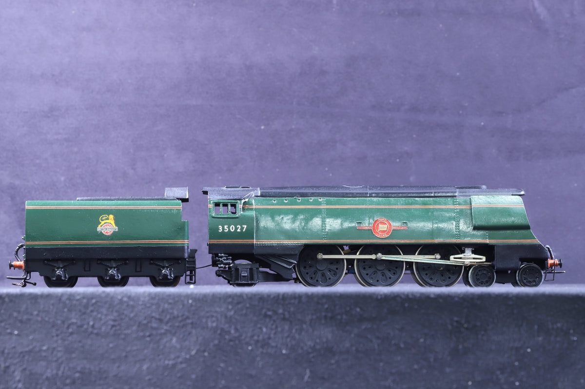 Millholme Models OO Kit Built Merchant Navy Class 35027 &#39;Port Line&#39; in BR Lined Green w/ Early Crests