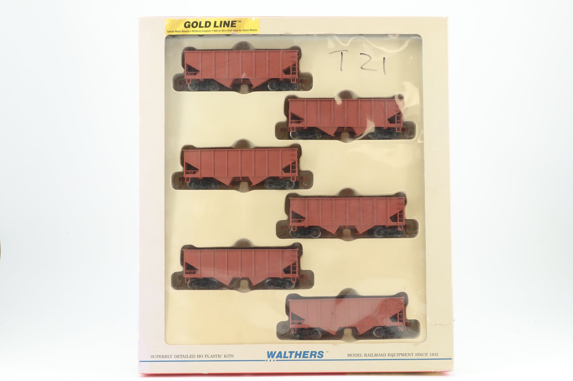 Walthers HO 932-972 6-Pack of USRA 55T 2-Bay Hopper Cars in Plain Brown - Pro-Customised