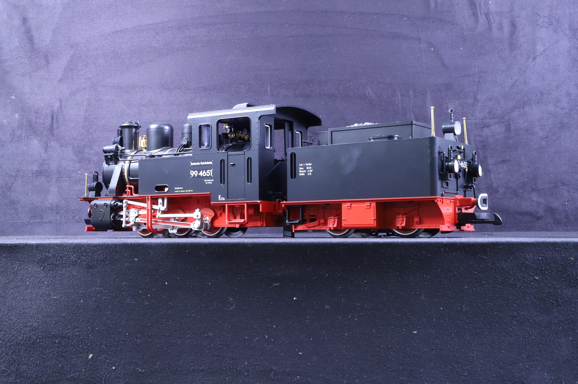 LGB G Scale 23262 Steam Locomotive & Tender 994651 in DR Black/Red