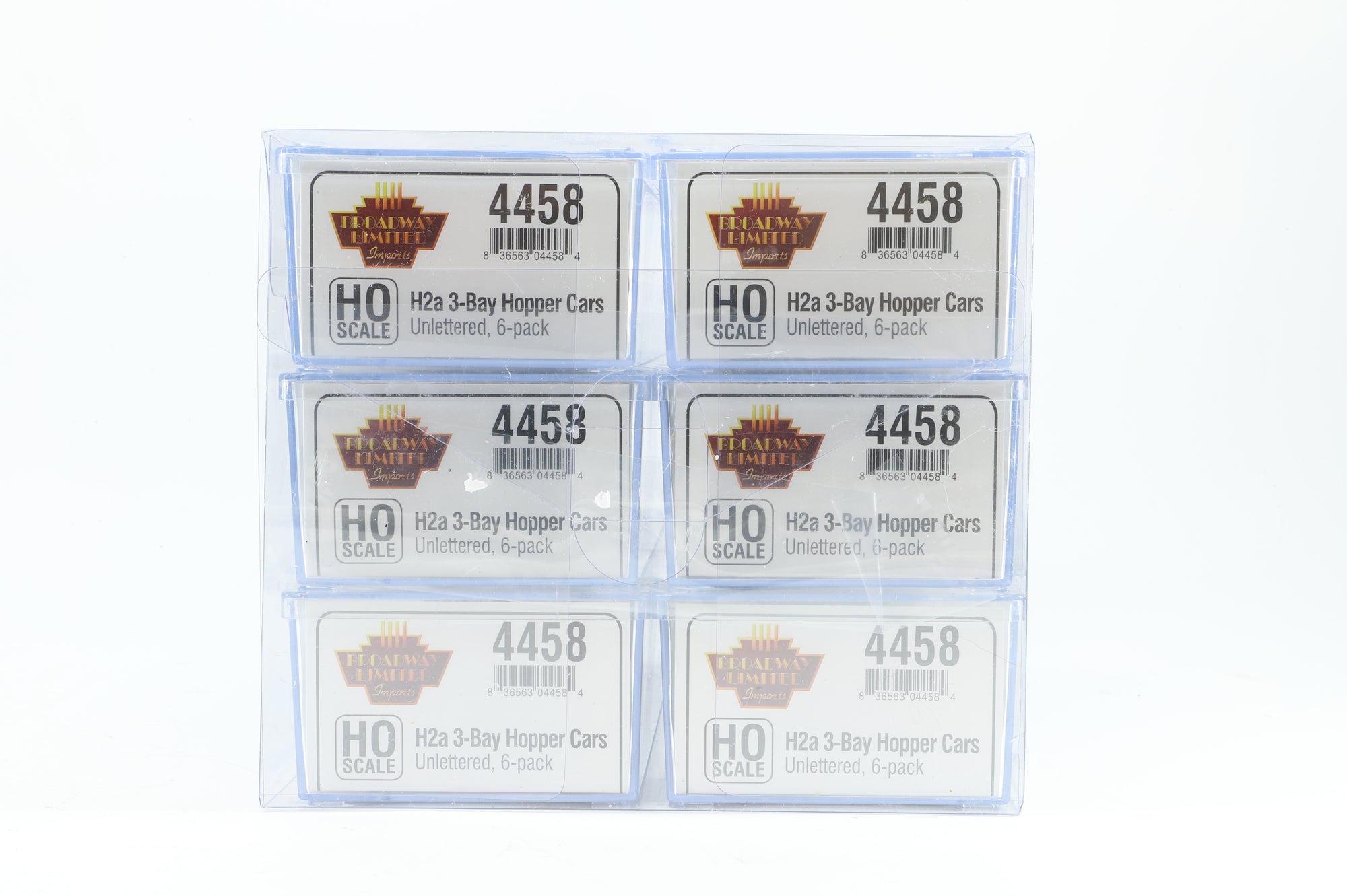 Broadway Limited HO Pack Of 6 H2a 3 Bay Hopper Cars Unlettered