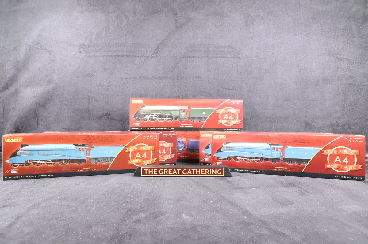 Hornby OO The Great Gathering Set of 6 Surviving A4&#39;s &amp; Collectors Cabinet