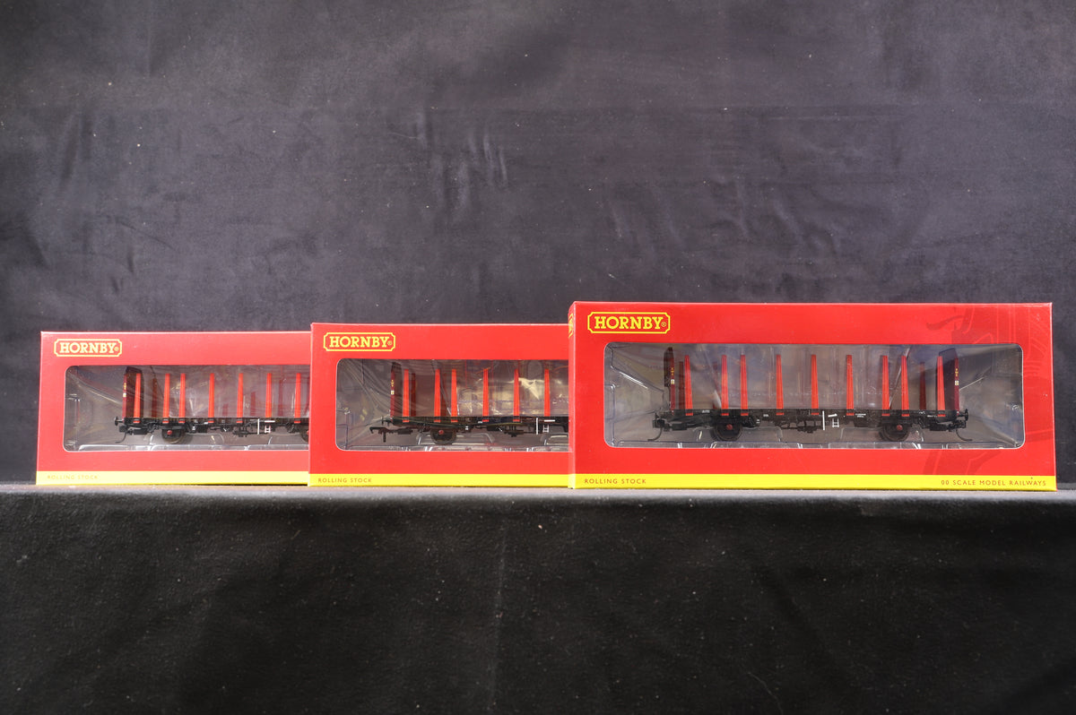 Hornby OO Rake of 3 3 OTA Timber Wagons Inc. R6466, R6467 &amp; R6468