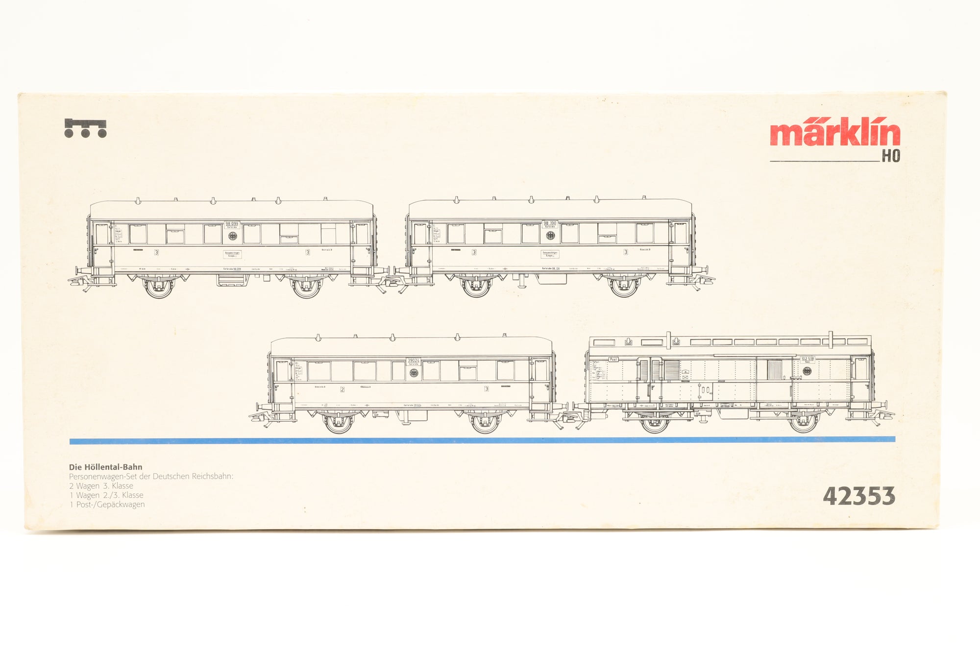 Marklin HO 42353 4 Coach DRG Set