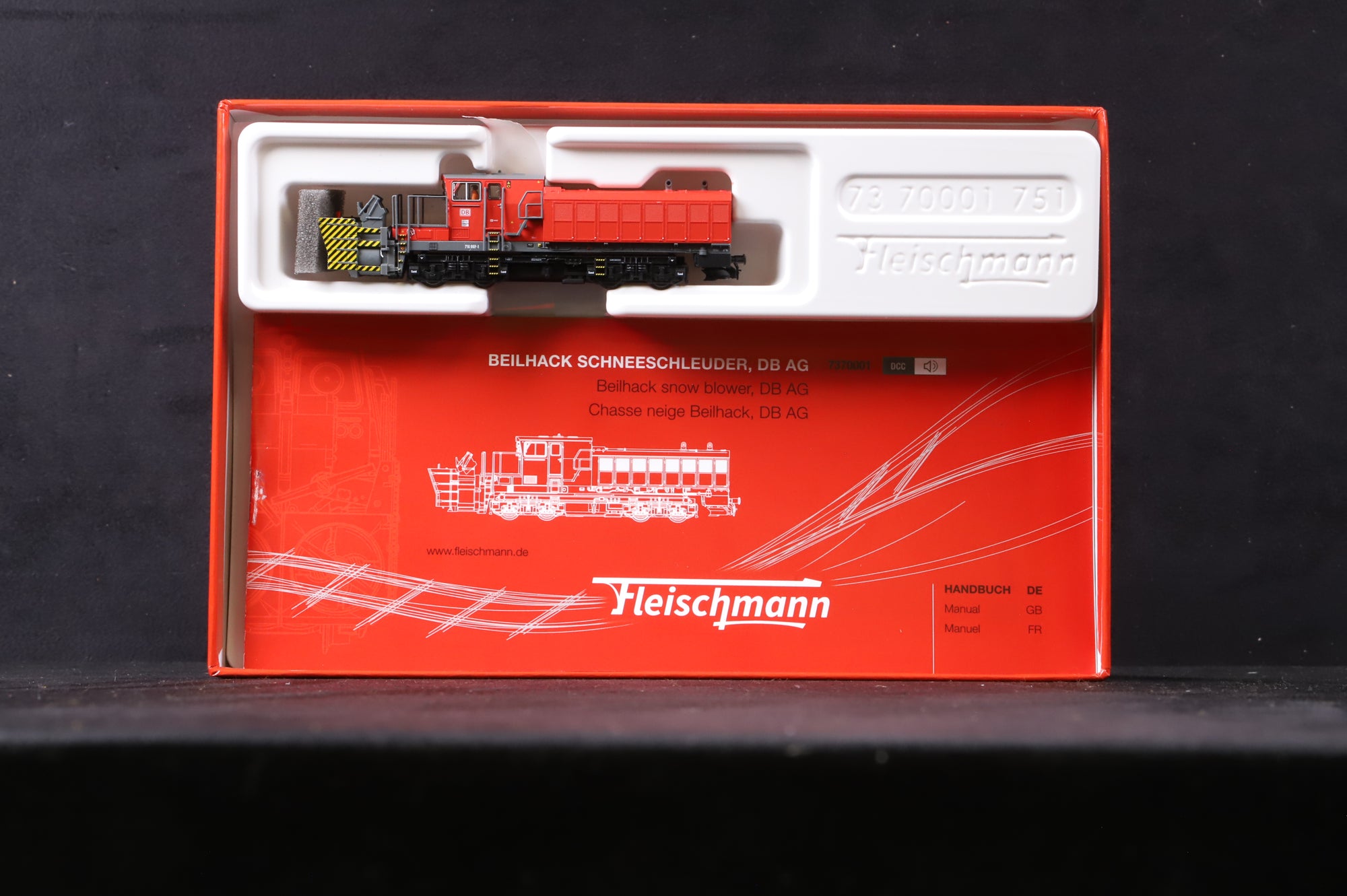 Fleischmann N Gauge 7370001 Beilhack Snow Blower in DB Red - DCC Sound/Functional Blower