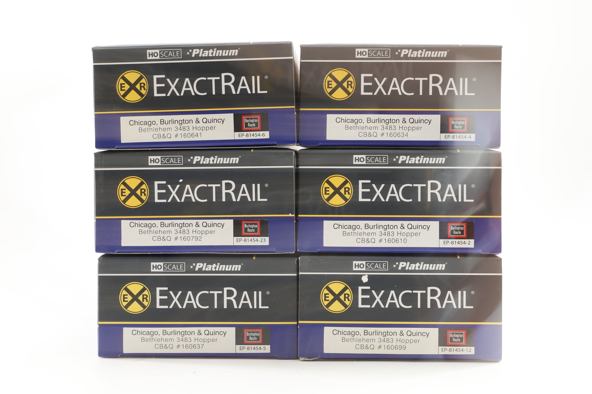 Exact Rail HO Rake Of 6 C,B&Q Bethlehem Hopper Wagons Inc. EP814546, EP8145423, EP814545, EP814544, EP814542 & EP8145412
