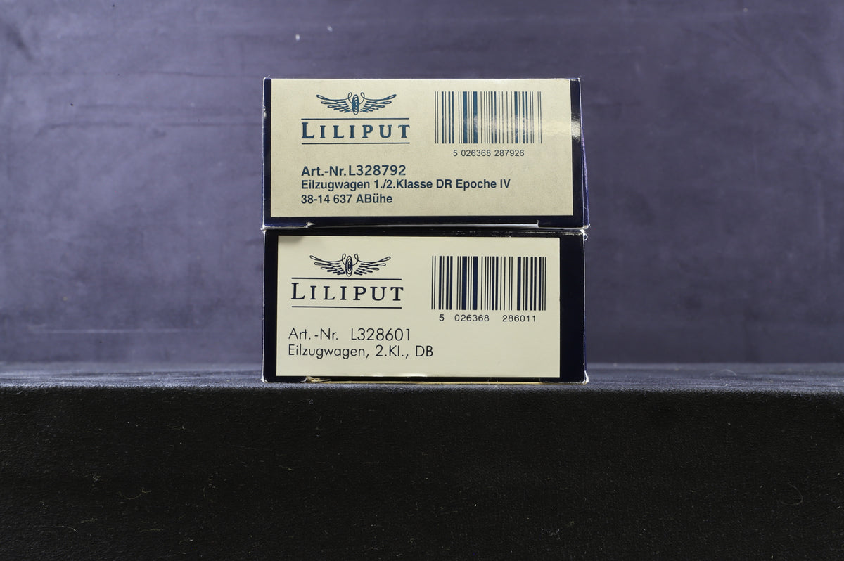 Liliput HO Rake Of 2 DB/ DR Coches Inc .L328792 &amp; L328601
