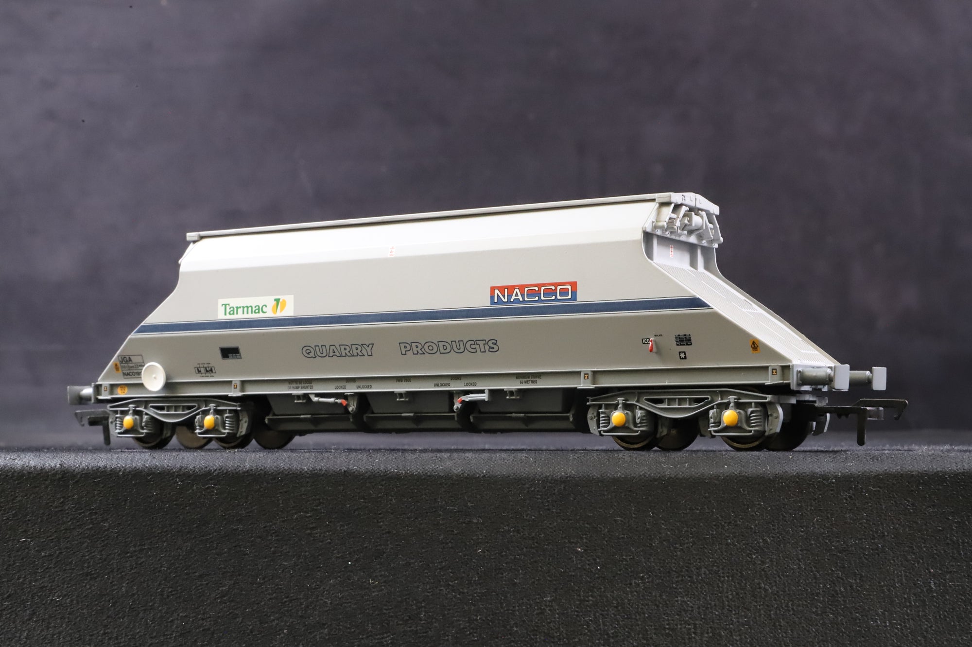 Bachmann OO 37-328B x2 Set of 2 JGA Bogie Hopper Wagons in Nacco/Tarmac Livery - Weathered/Pristine