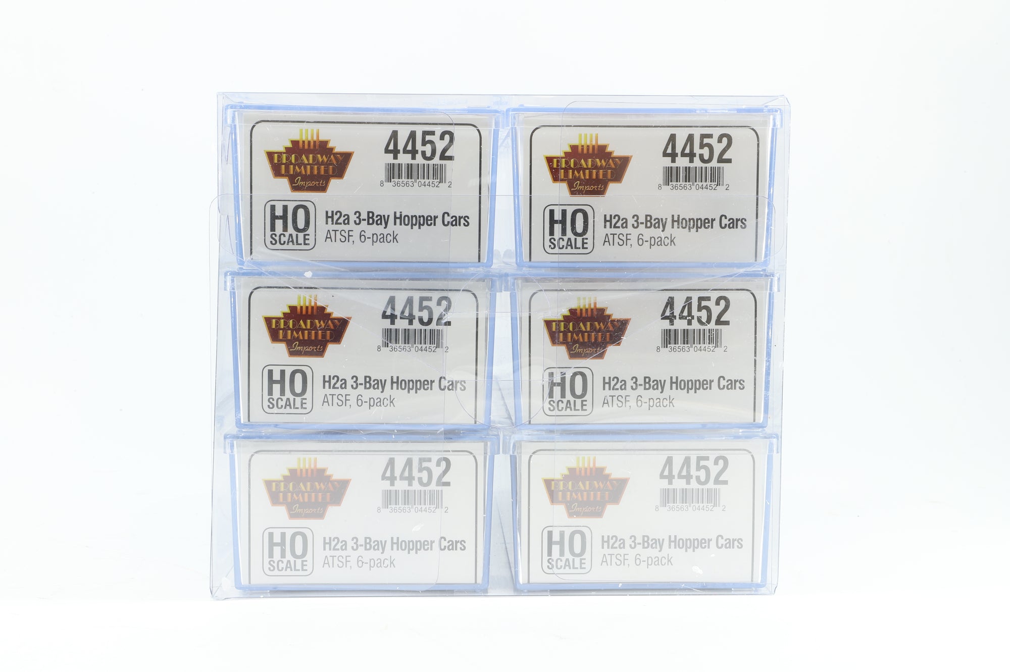 Broadway Limited HO 4452 Pack Of 6 H2a 3 Bay Hopper Cars ATSF
