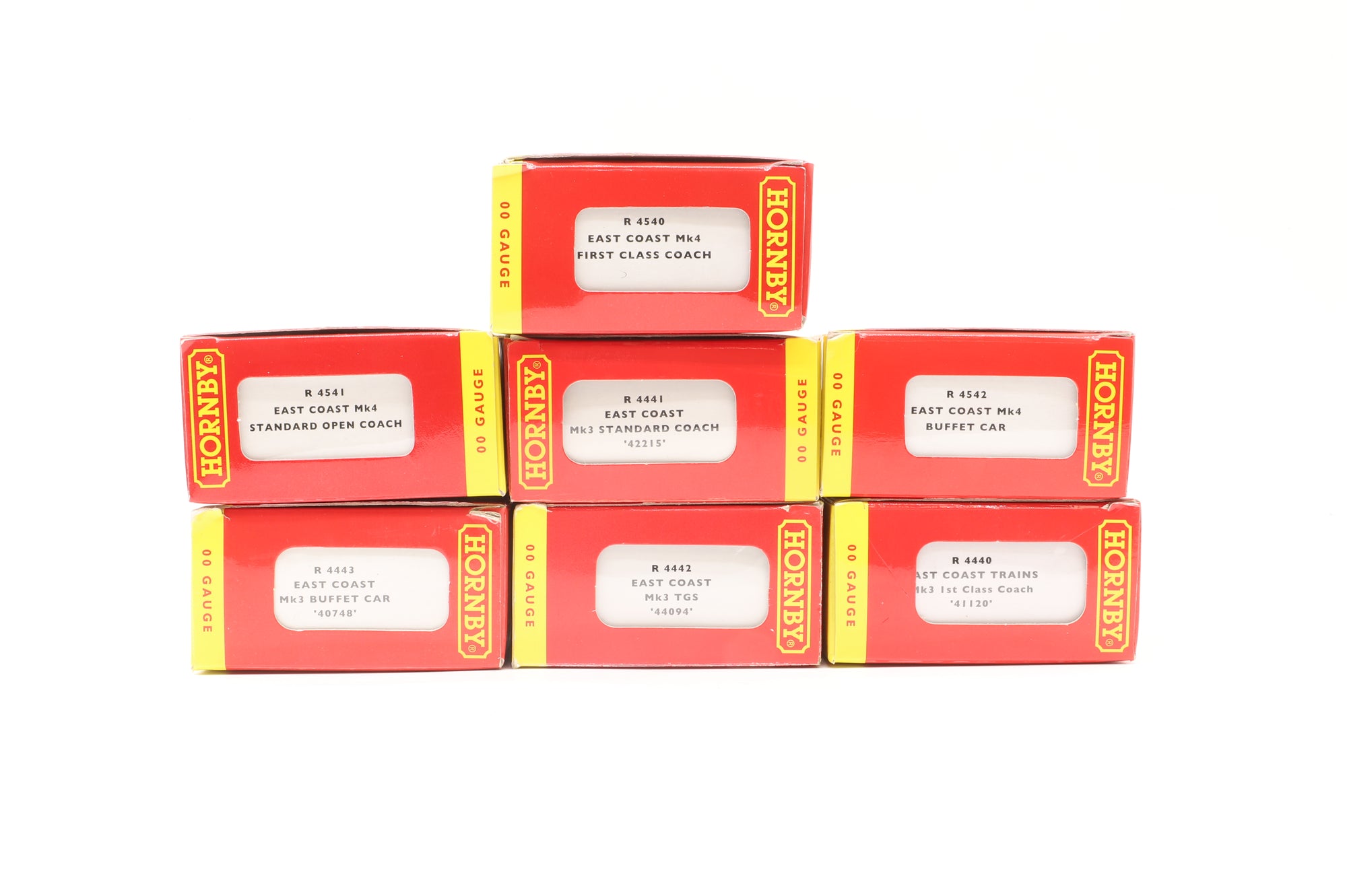Hornby OO Rake Of 7 Mk4 Coaches East Coast Inc. R4541, R4443, R4542, R4440, R4540, R4441 & R4442