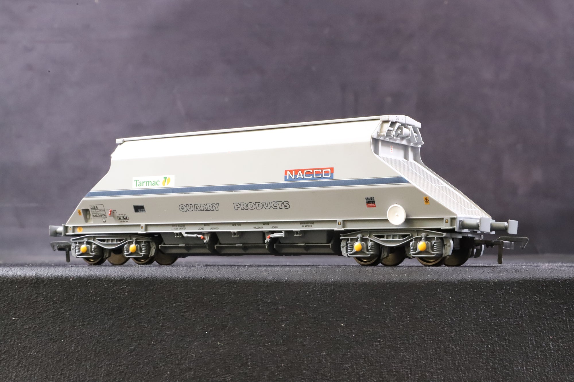 Bachmann OO 37-328B x2 Set of 2 JGA Bogie Hopper Wagons in Nacco/Tarmac Livery - Weathered/Pristine