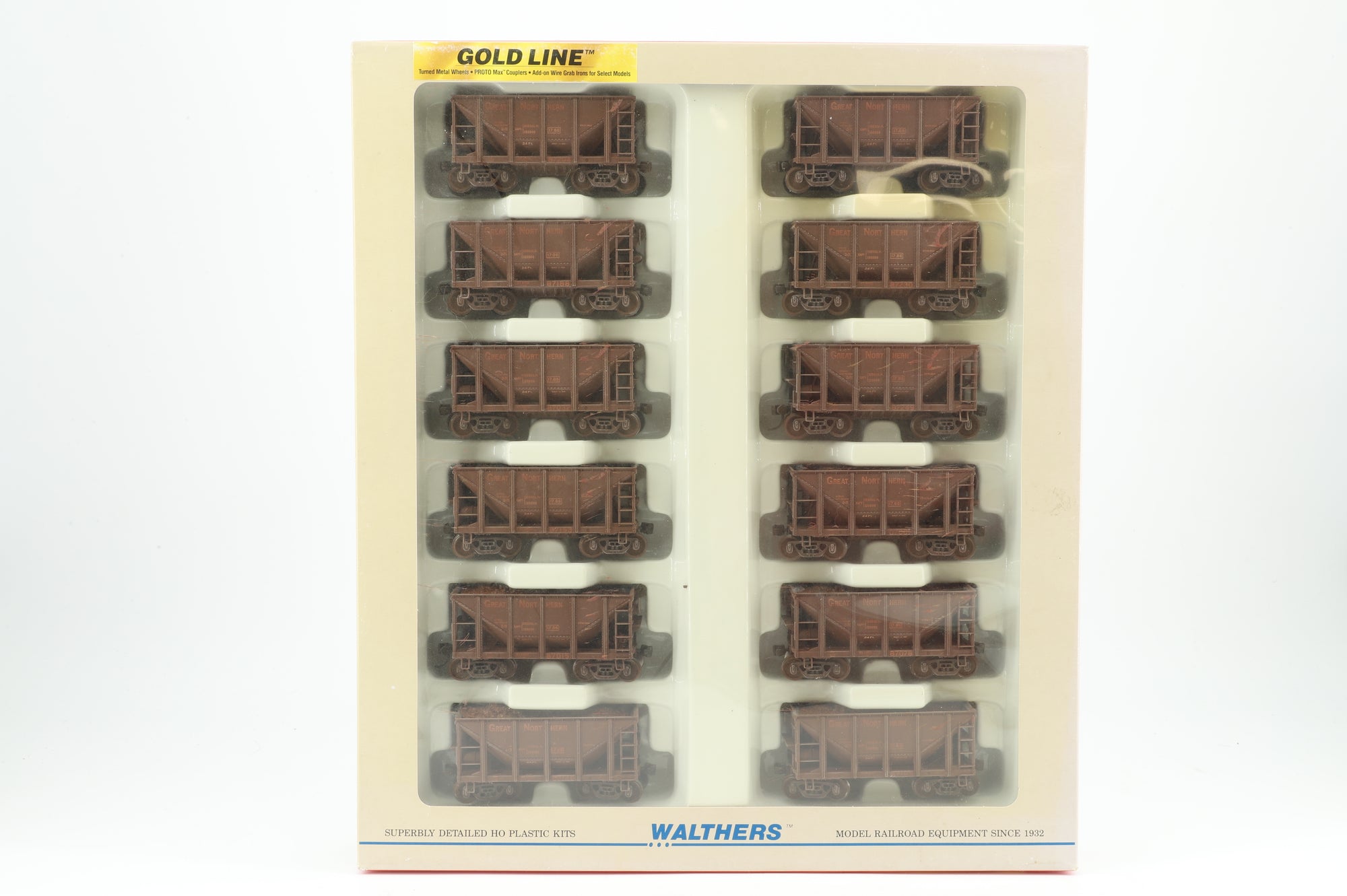 Walthers HO 932-40503 12-Pack of Michigan Ore Cars in GN Brown - Pro-Weathering