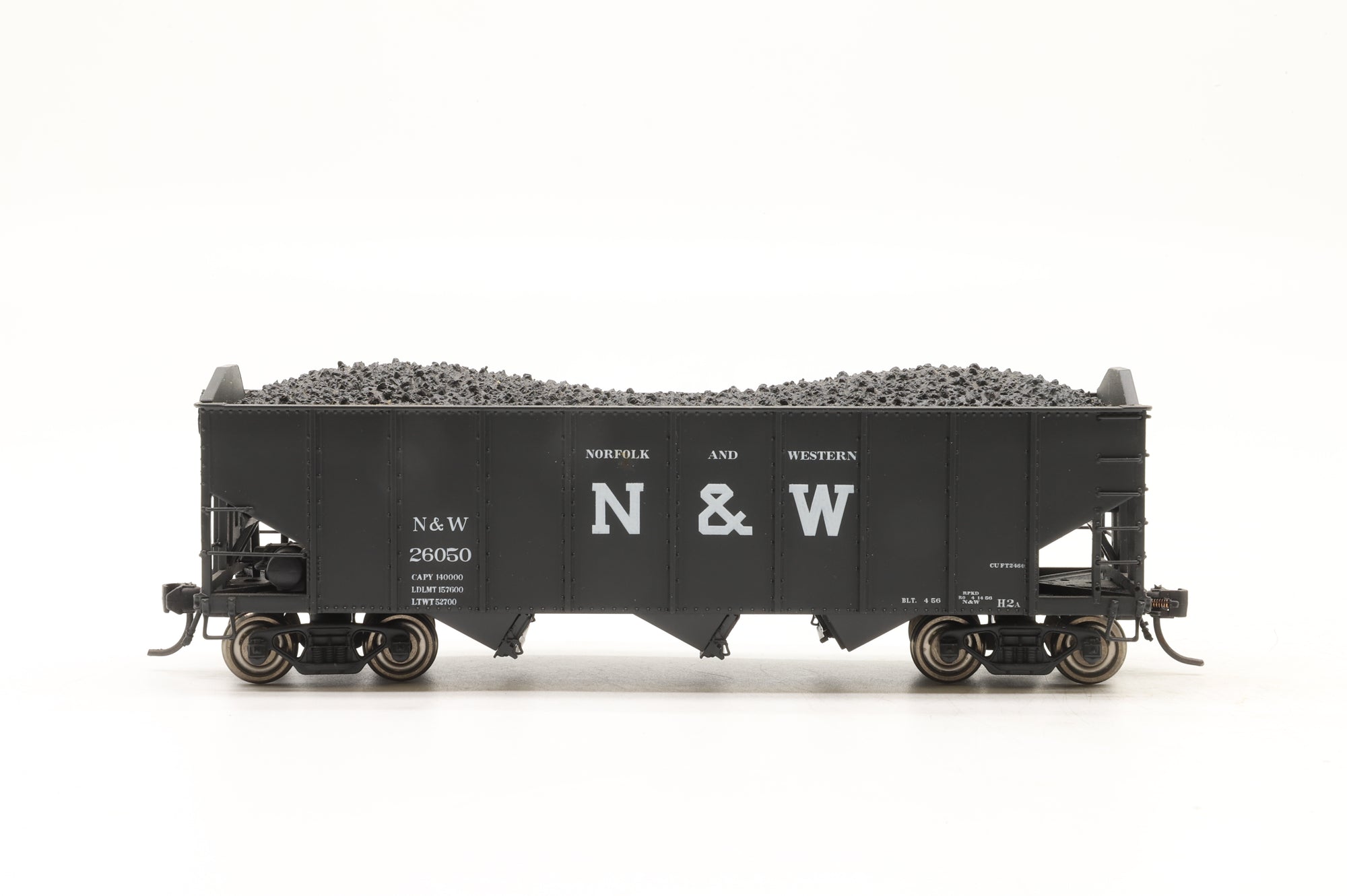 Broadway Limited HO 800 6-Pack of H2A 3-Bay Hopper Cars in N&W Black