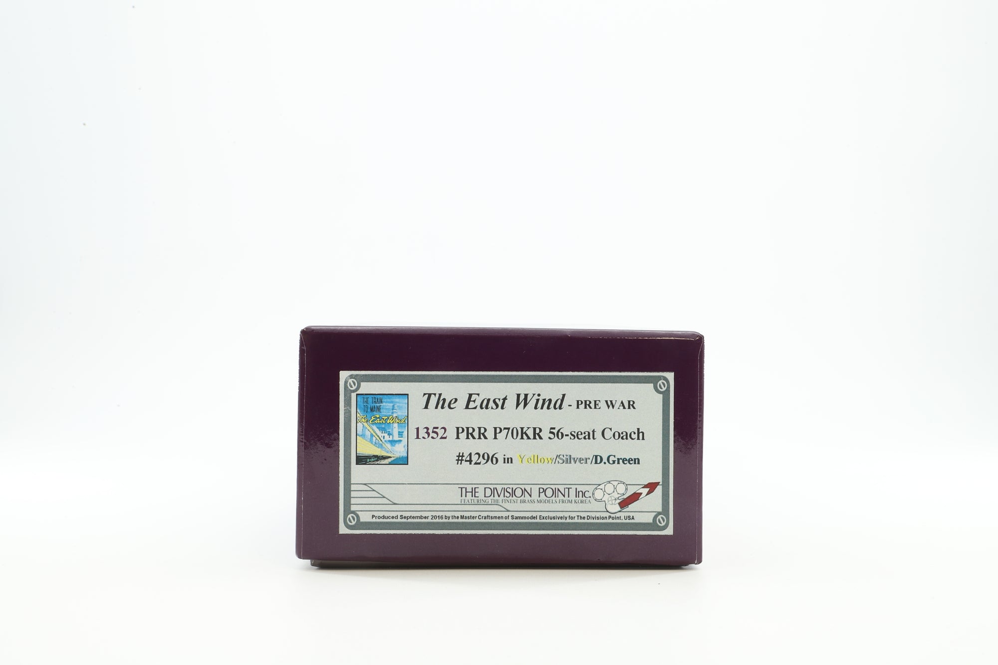 The Division Point HO Brass 1352 P70KR 56-Seat Coach No.4296 in 'The East Wind' Livery