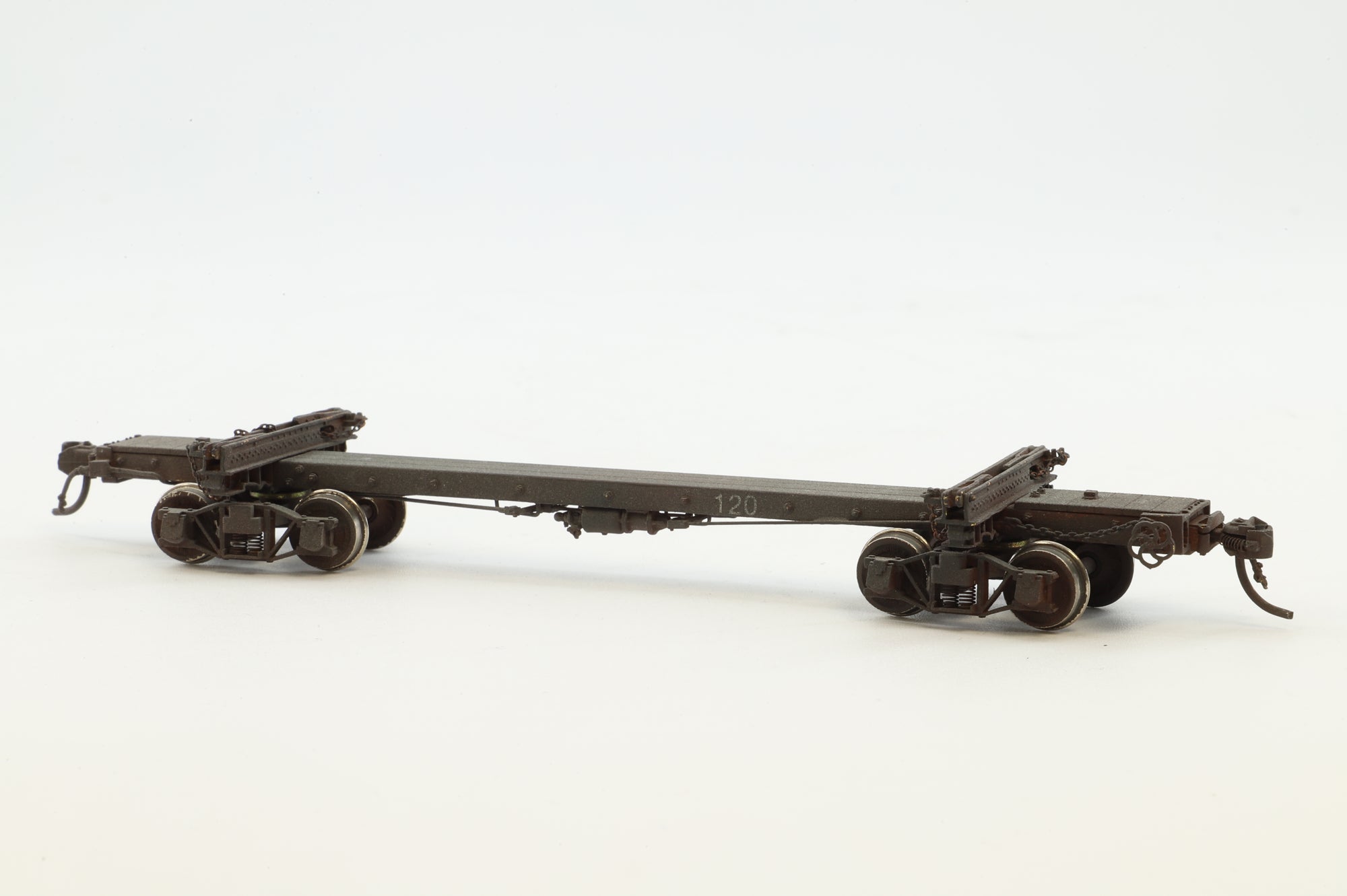 Beaver Creek/Oriental Limited HO Brass Rake of 6x Assorted Log Cars - Weathered