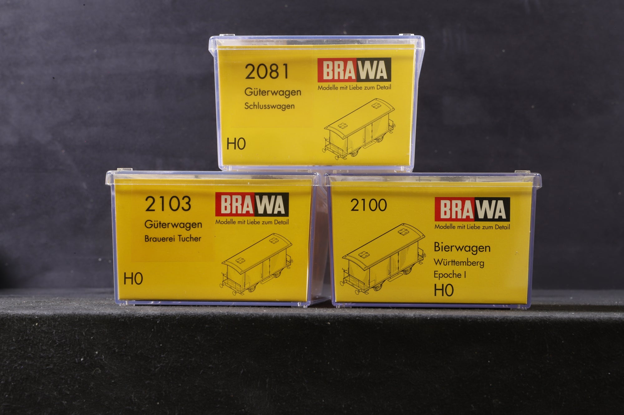Brawa HO Rake of 2 Guterwagens & 1 Bierwagen, Inc. 2081, 2100 & 2103