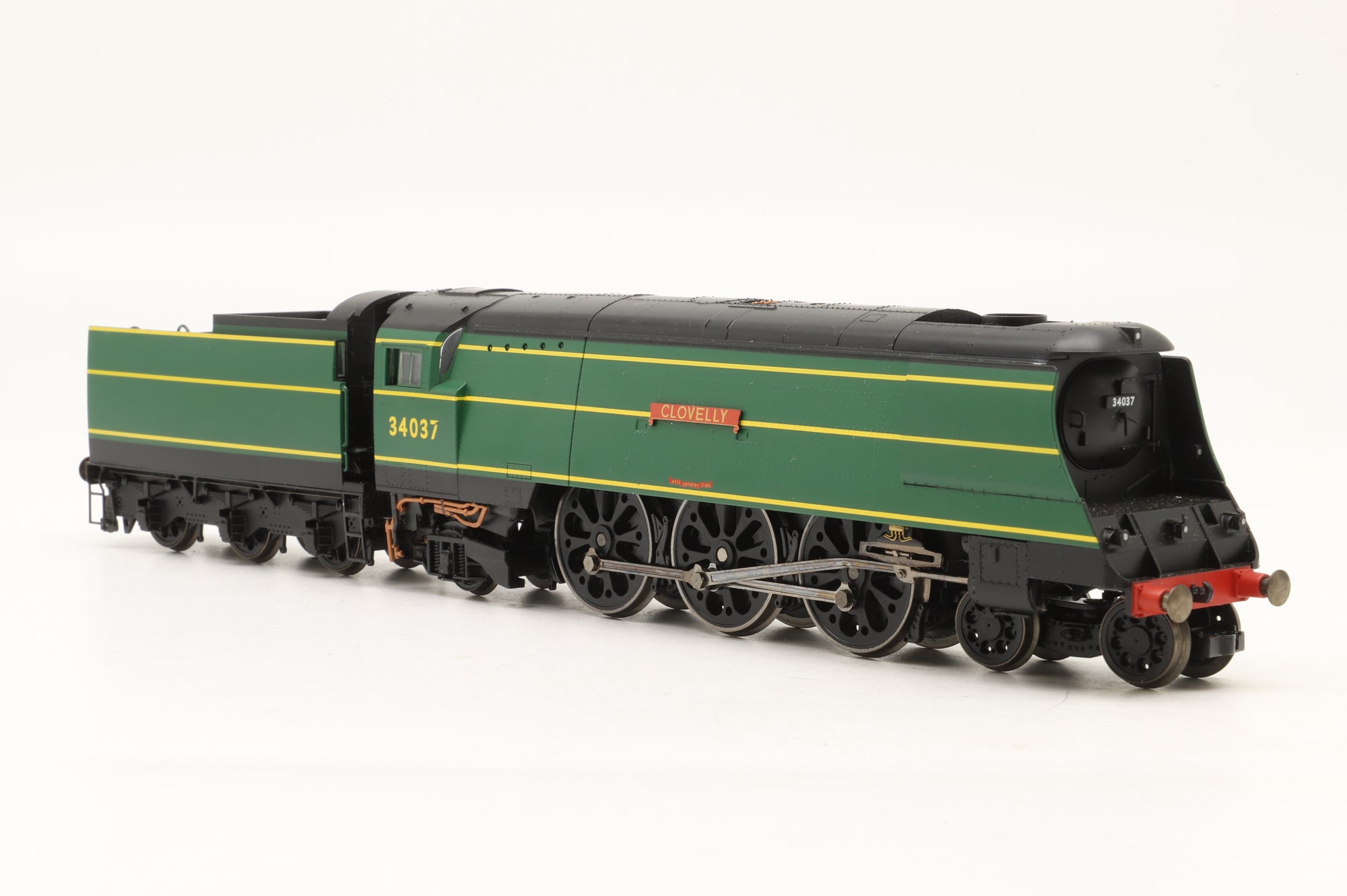 WORKSHOP Hornby OO R2315 West Country Class 34037 'Clovelly' in De-Branded SR Malachite – Non-Runner