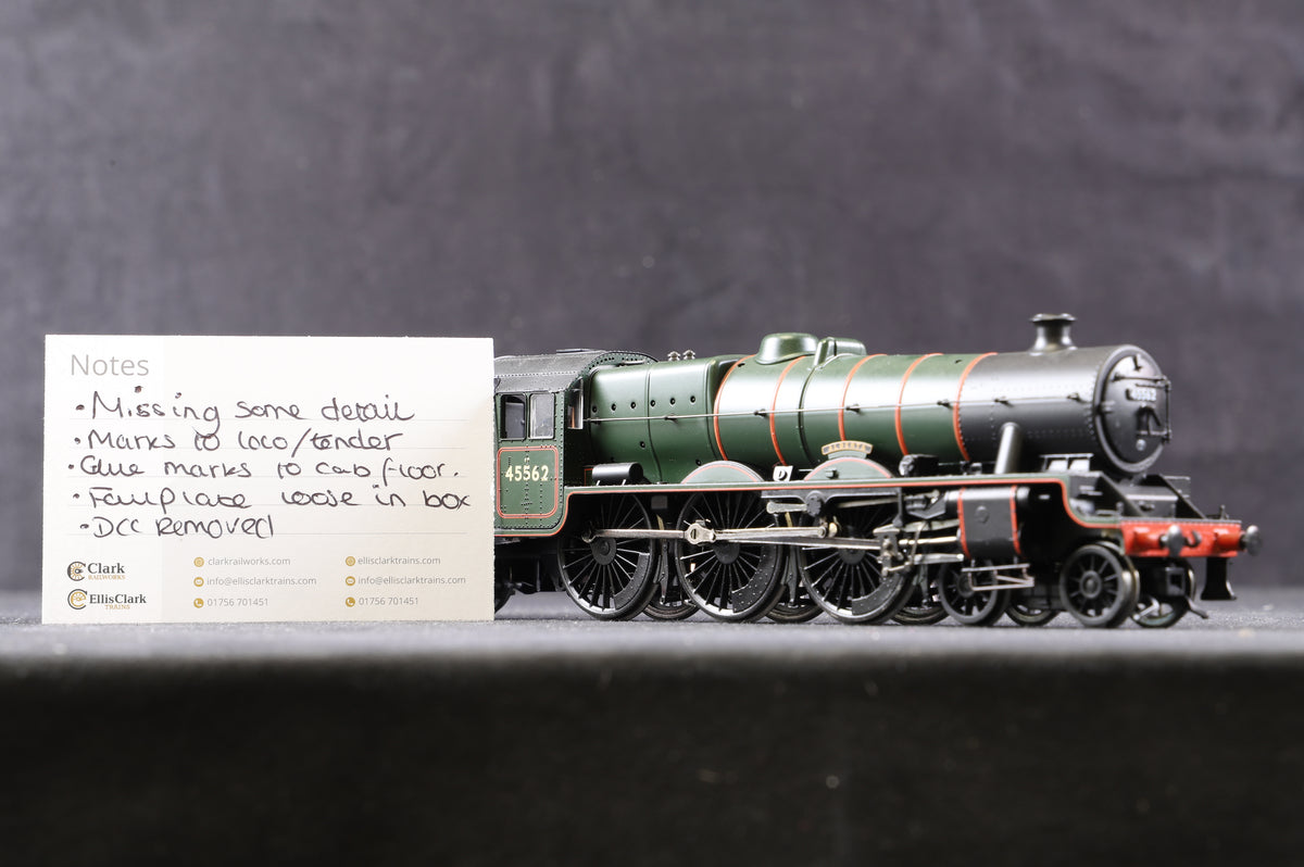 Bachmann OO 31-176DC Jubilee Class &#39;45562&#39; &#39;Alberta&#39; Stanier Tender BR Green L/C, DCC Removed