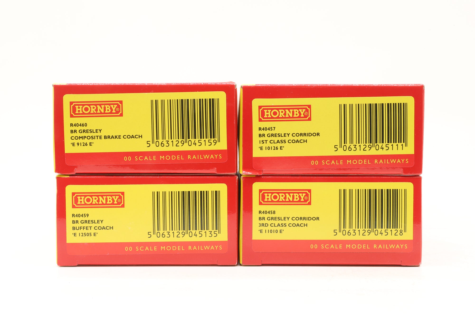 Hornby OO Rake Of 4 BR Gresley Crimson & Cream Coaches Inc. R40458, R40457, R40459 & R40460
