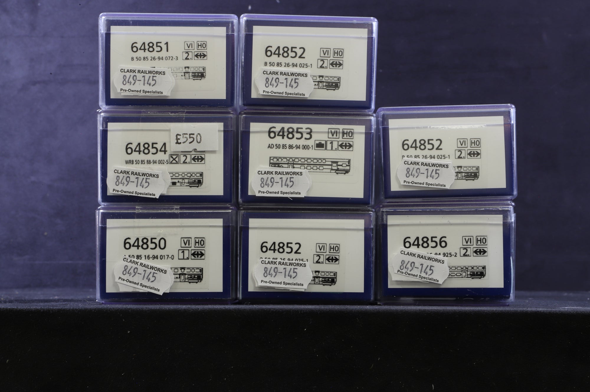 Roco HO Rake of 8 SBB Double Decker Coaches Incl. 64850, 51, 52 (x3), 54 & 56