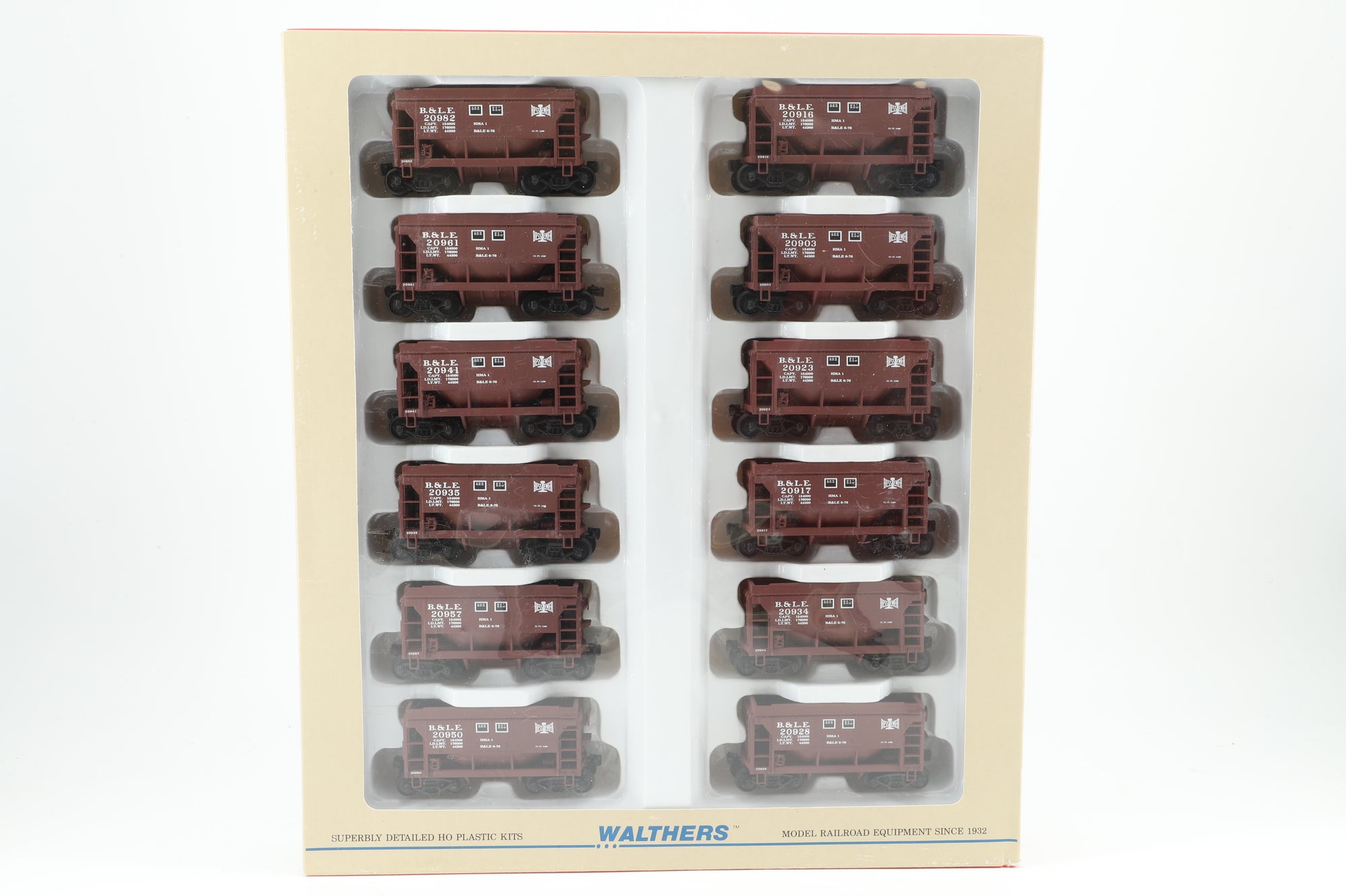 Walthers HO 932-4551 12-Pack of Taconite Ore Cars in B&LE Brown