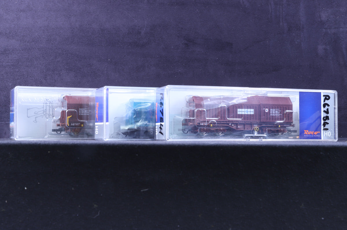 Roco HO Rake of 3 Wagons, Inc. 66431 &amp; 2 x 67541