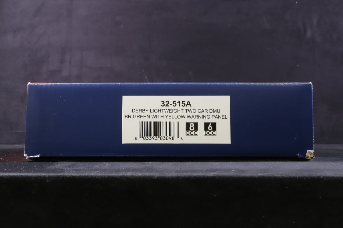 Bachmann OO 32-515A Derby Lightweight Two Car DMU BR Green Yellow Warning Panel